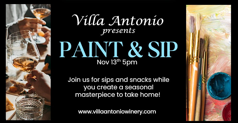 PAINT & SIP at Villa Antonio at Villa Antonio Winery – Hillsboro, MO