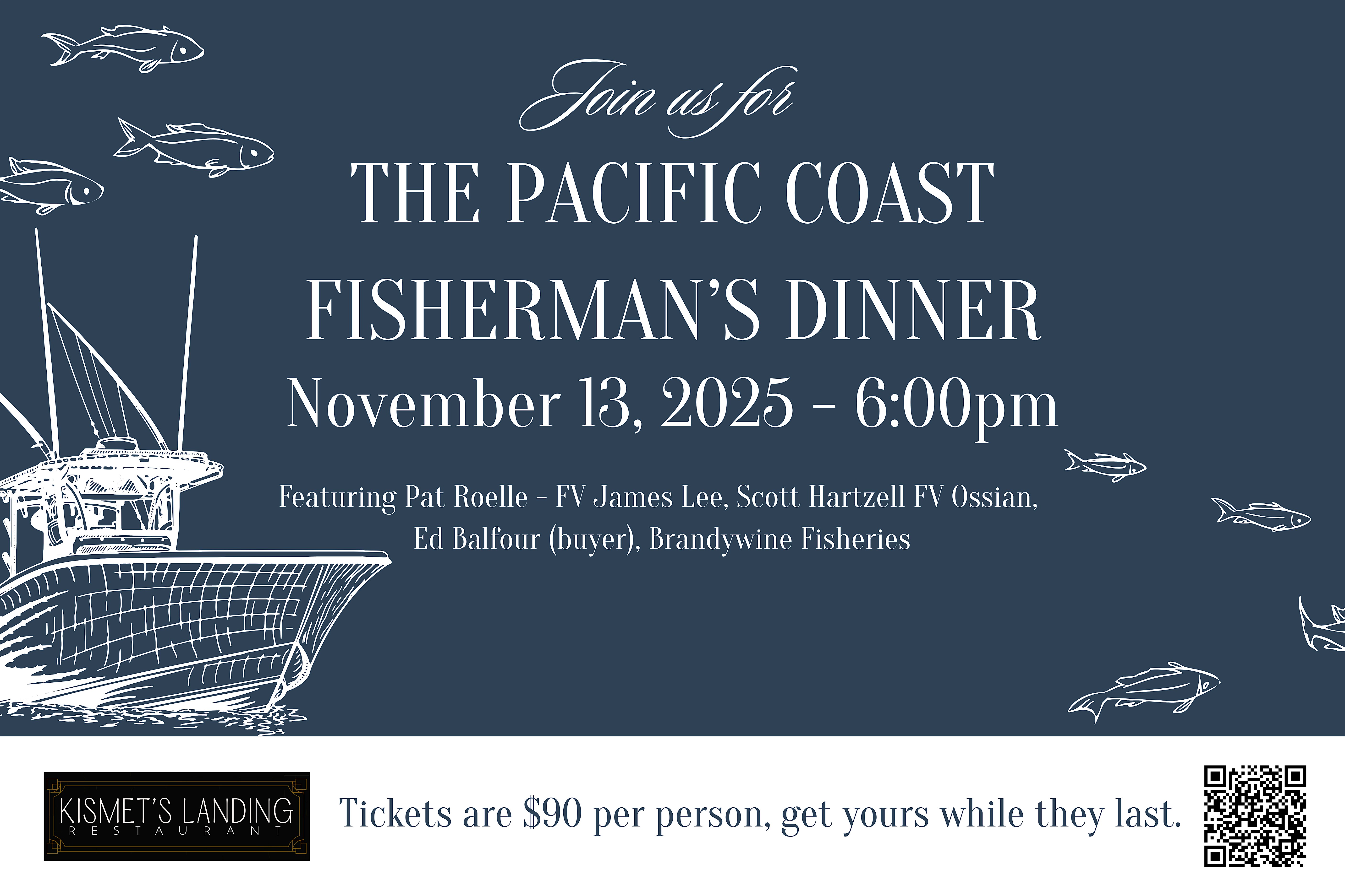 Pacific Coast Fisherman’s Dinner at Kismet’s Landing – Reedsport, OR