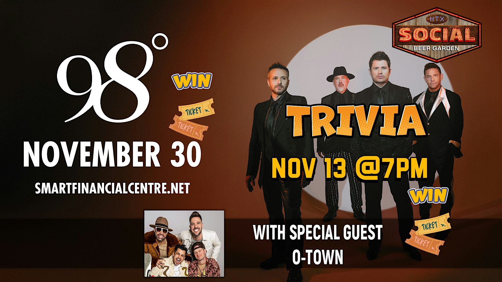 Trivia: Win Tickets to 98° at Social Beer Garden HTX – Houston, TX