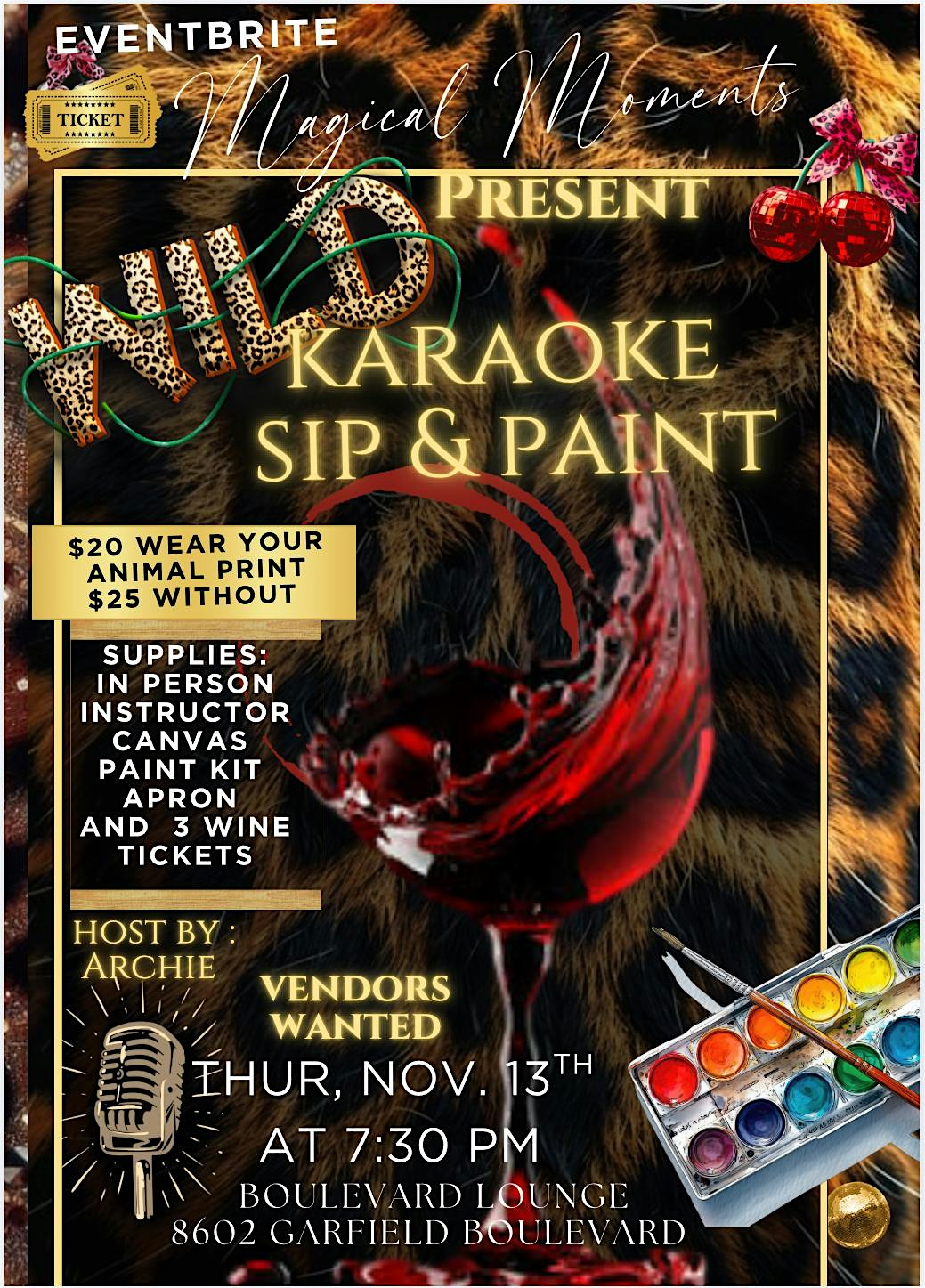 Wild Karaoke Sip & Paint at Boulevard Lounge – Garfield Heights, OH