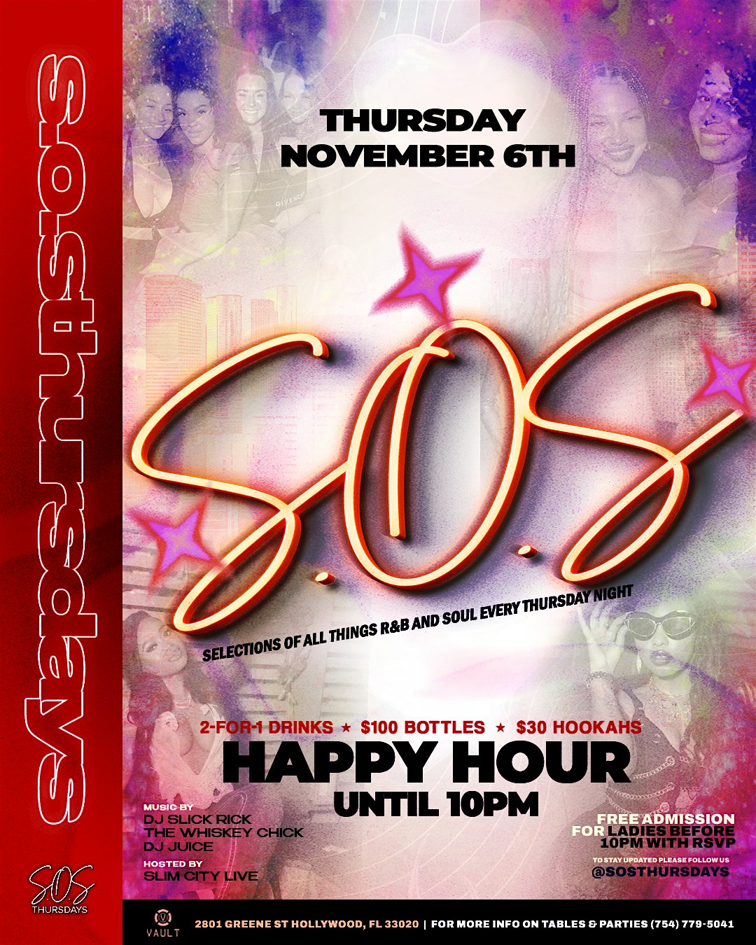 S.O.S. Thursdays November 13th at Club Vault – Hollywood, FL
