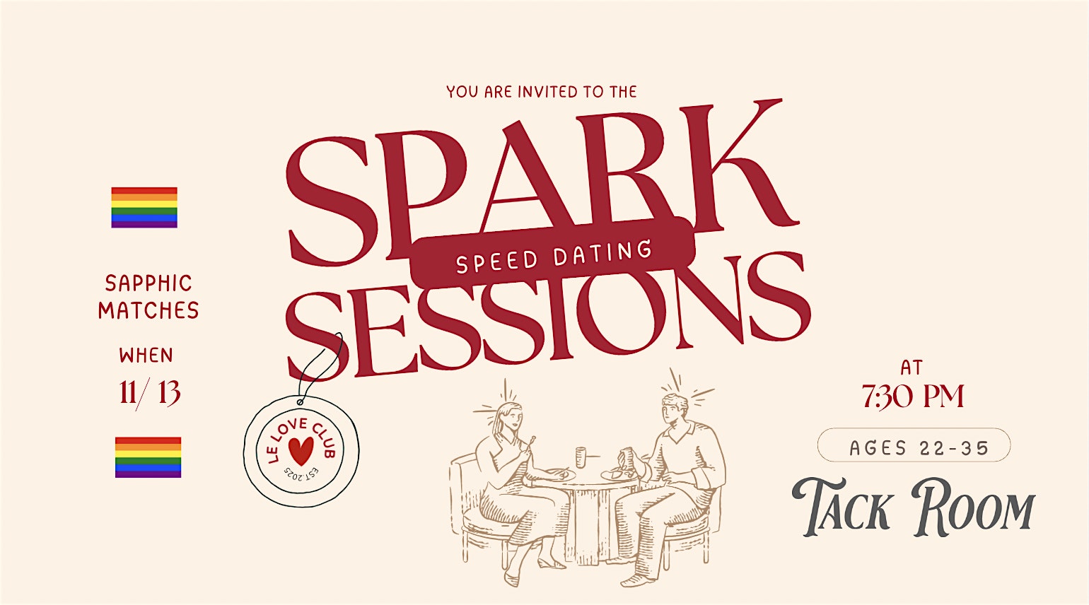 Spark Sessions: Queer Speed Dating | Sapphic Matches (Ages 22-35) at Tack Room – Sacramento, CA