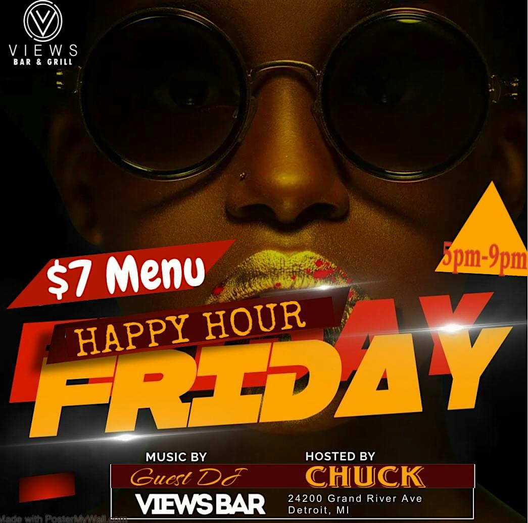 VIEWS BAR & GRILL : HAPPY HOUR at 24200 W Grand River Ave – Detroit, MI