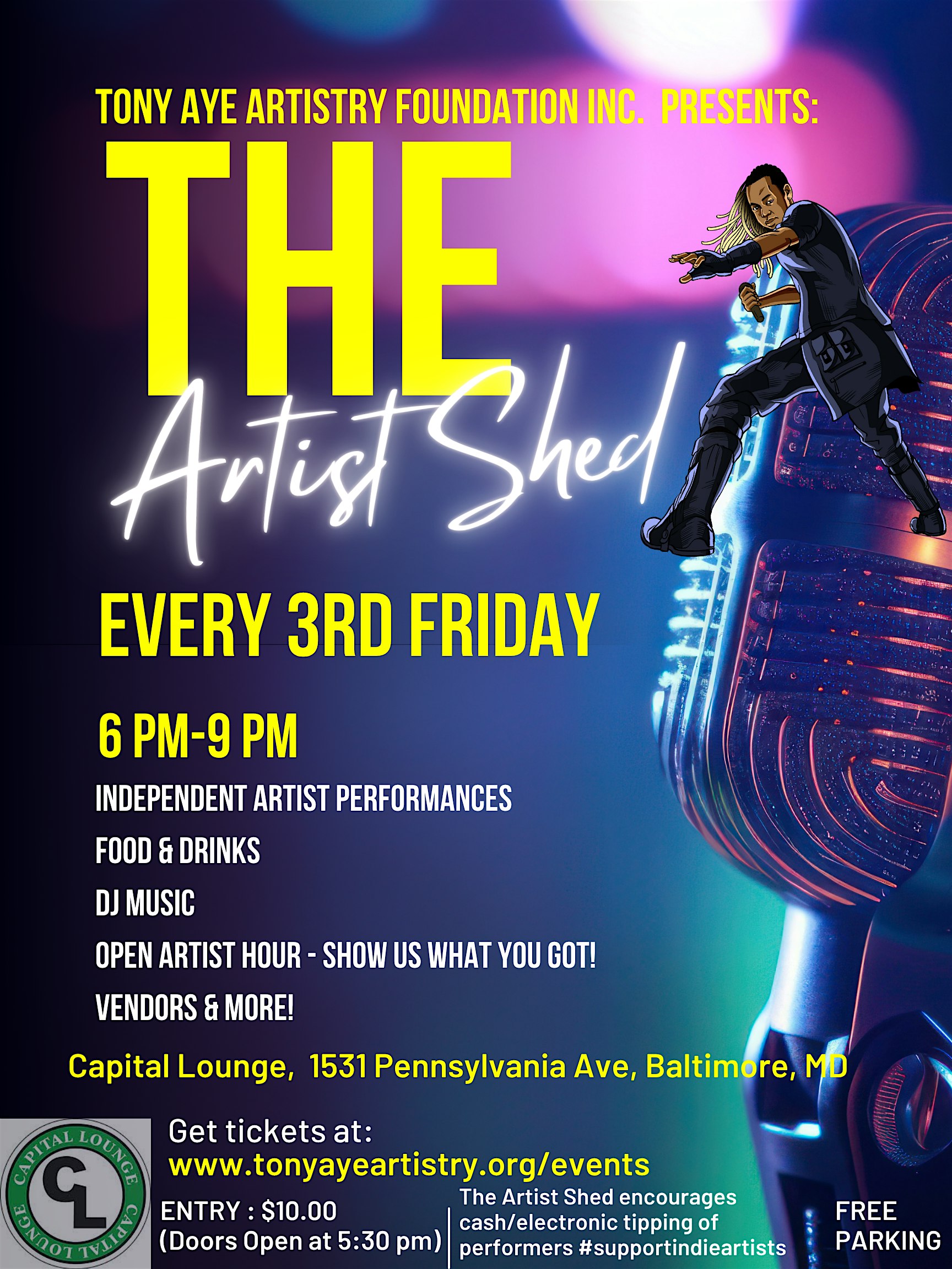 The Artist Shed at Capital Lounge, Inc. – Baltimore, MD