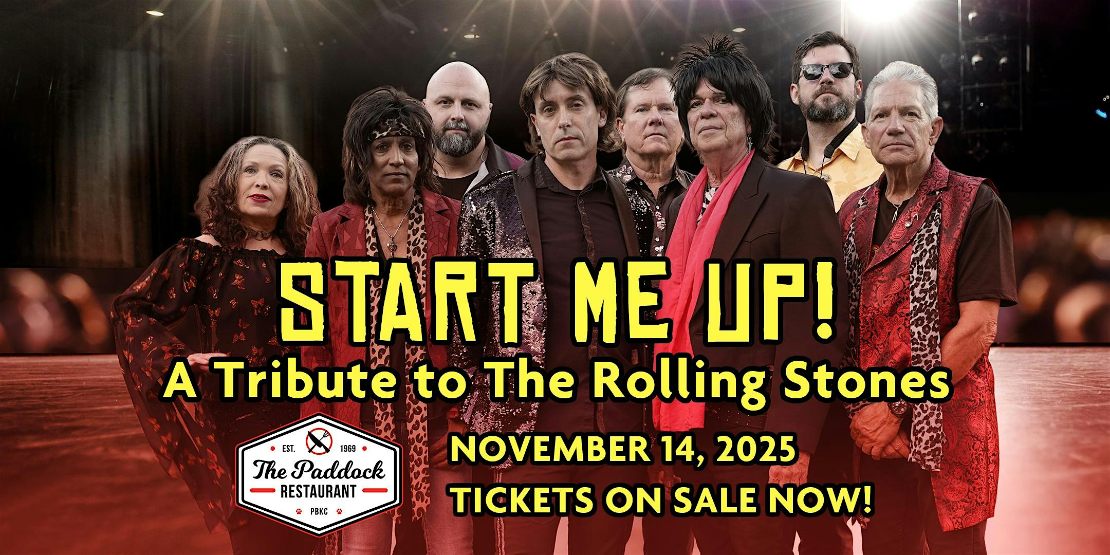 PBKC presents “Start Me UP! A Tribute to The Rolling Stones” Dinner & Show at PBKC @ The Palm Beach Kennel Club – West Palm Beach, FL