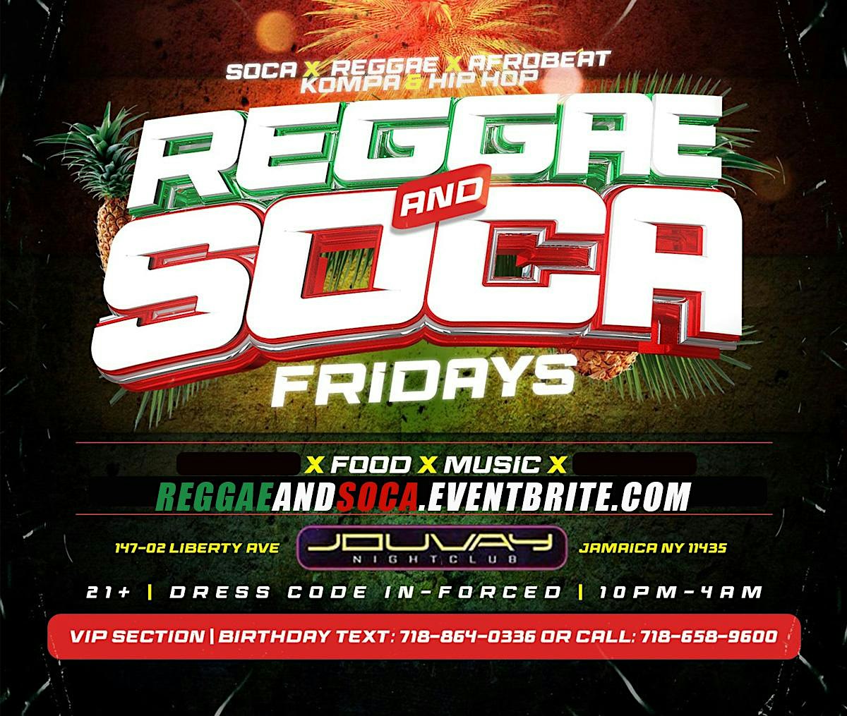 Reggae and Soca Fridays at Jouvay Night Club – Queens, NY