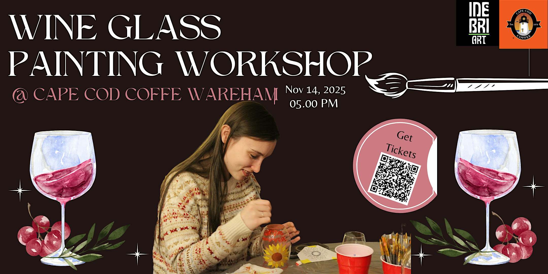 Wine Glass Painting @ Cape Cod Coffee (Wareham) at Cape Cod Coffee @ Wareham Crossing – Wareham, MA