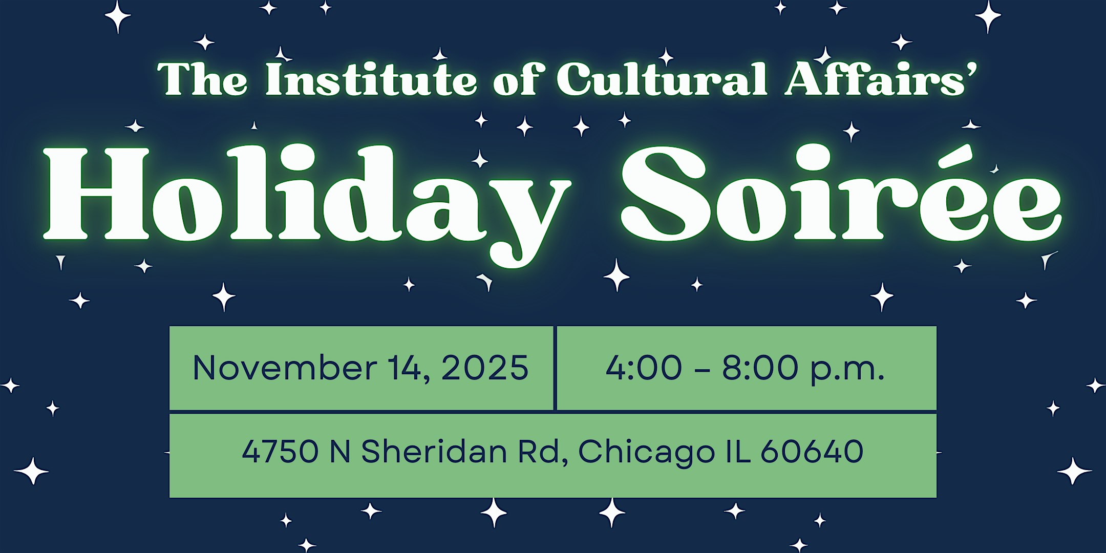Holiday Soirée at Institute of Cultural Affairs – Chicago, IL