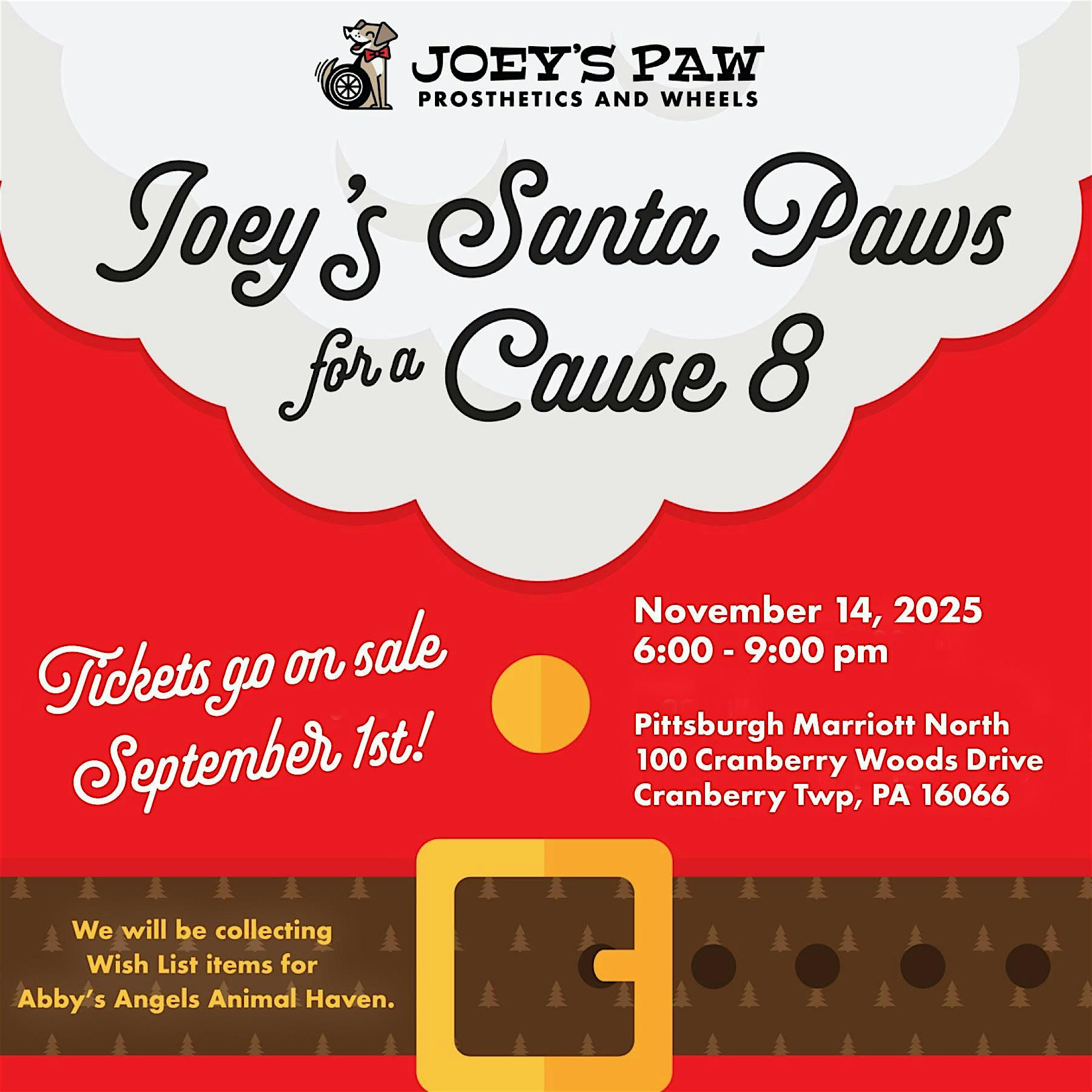 Joey’s Santa PAW with a Cause 8 at 100 Cranberry Woods Dr – Cranberry Township, PA