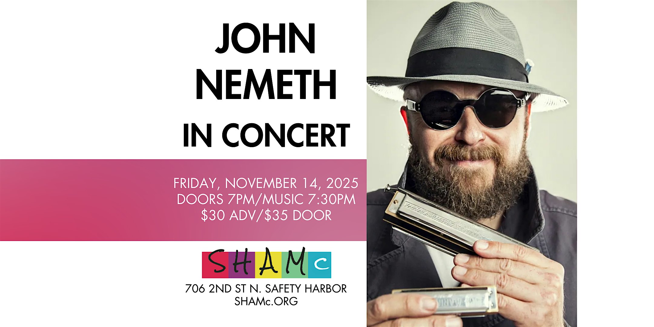 John Nemeth In Concert at Safety Harbor Art And Music Center – Safety Harbor, FL
