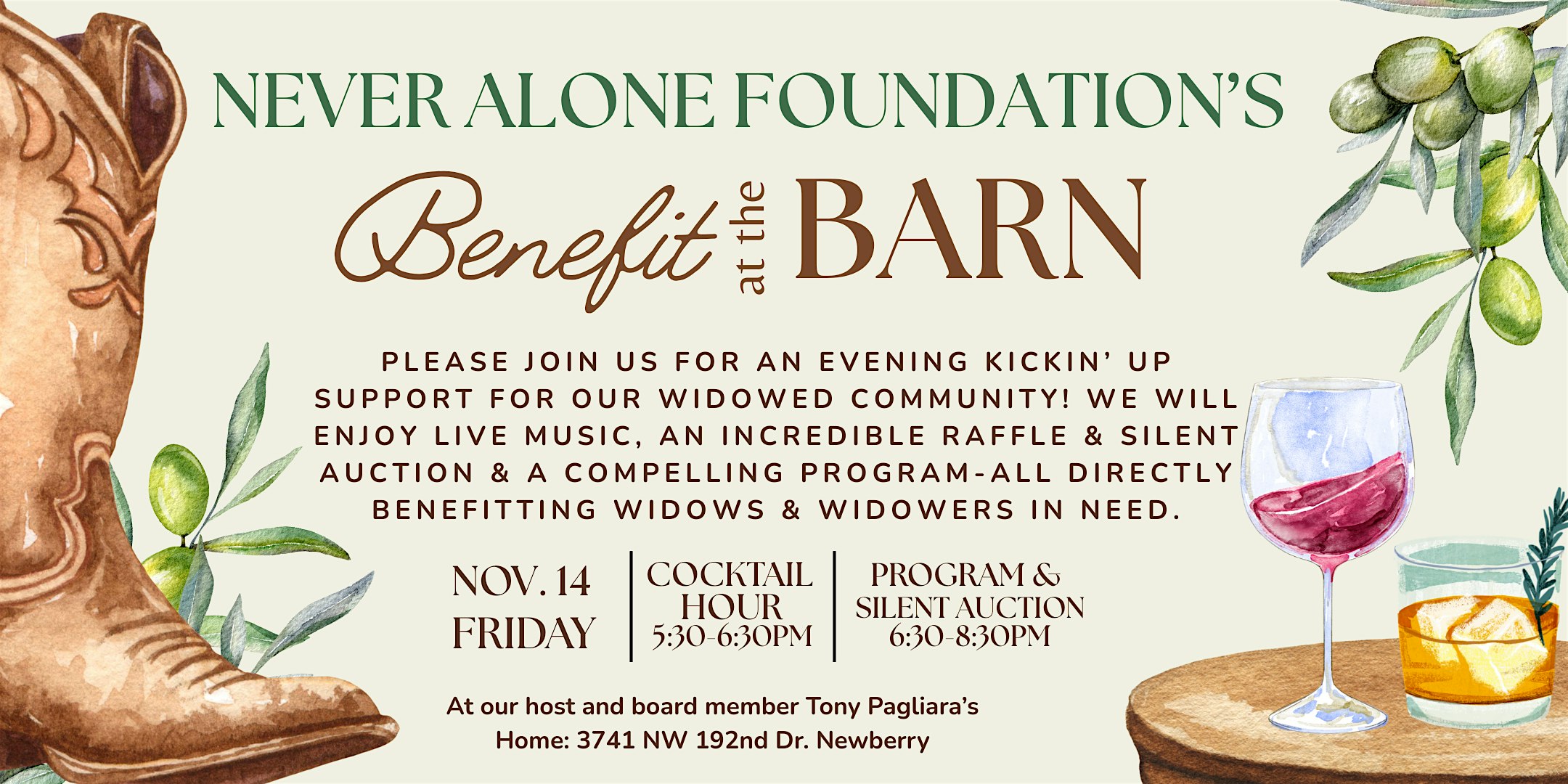 Never Alone Foundation’s Benefit at the Barn at 3741 NW 192nd Dr – Newberry, FL