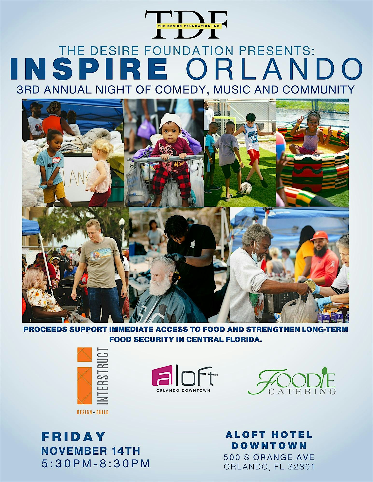 Inspire Orlando: A Night of Comedy, Music, and Community at Aloft Orlando Downtown – Orlando, FL