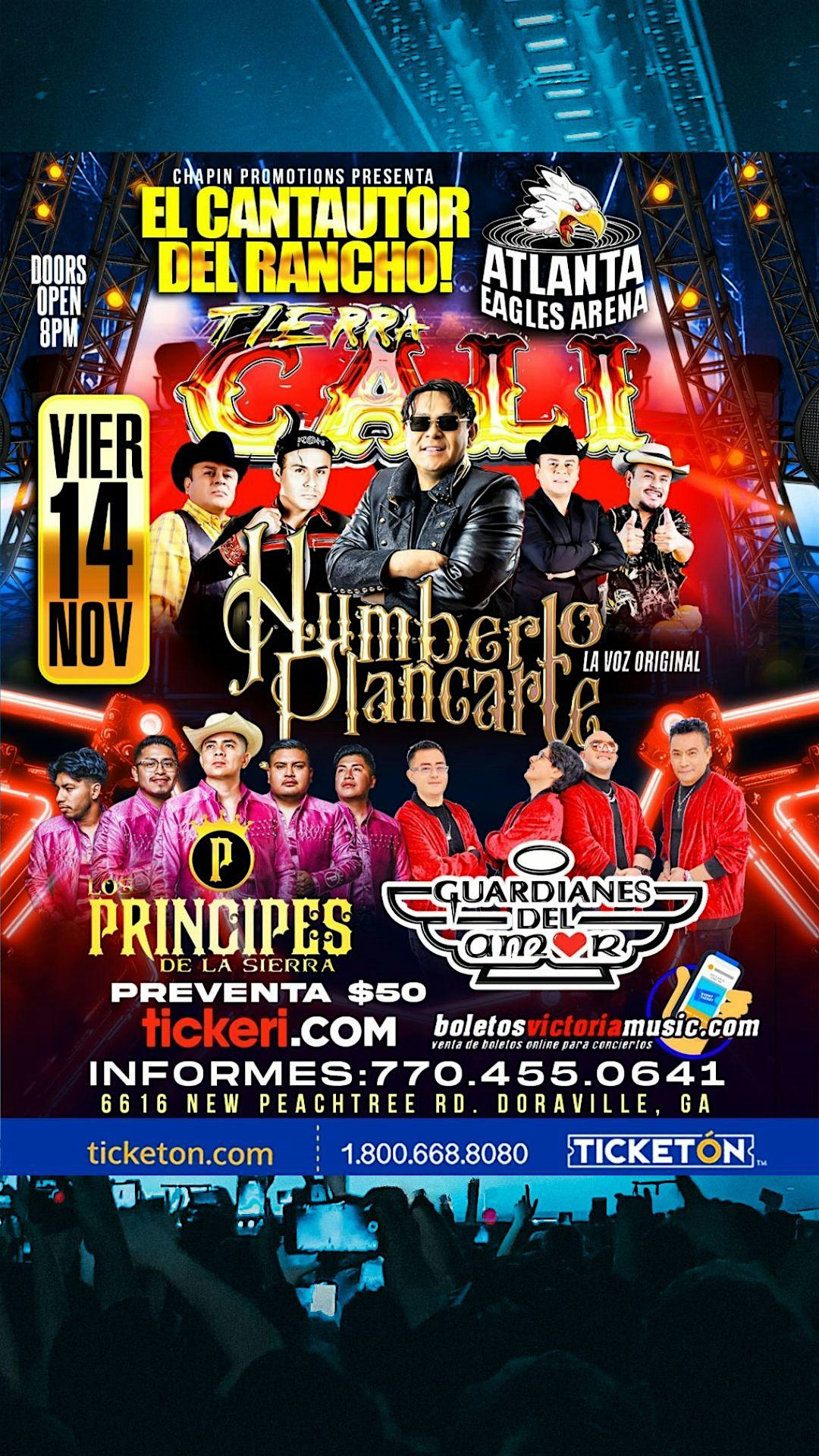 Tierra Cali Parking tickets at Atlanta Eagles Arena – Atlanta, GA