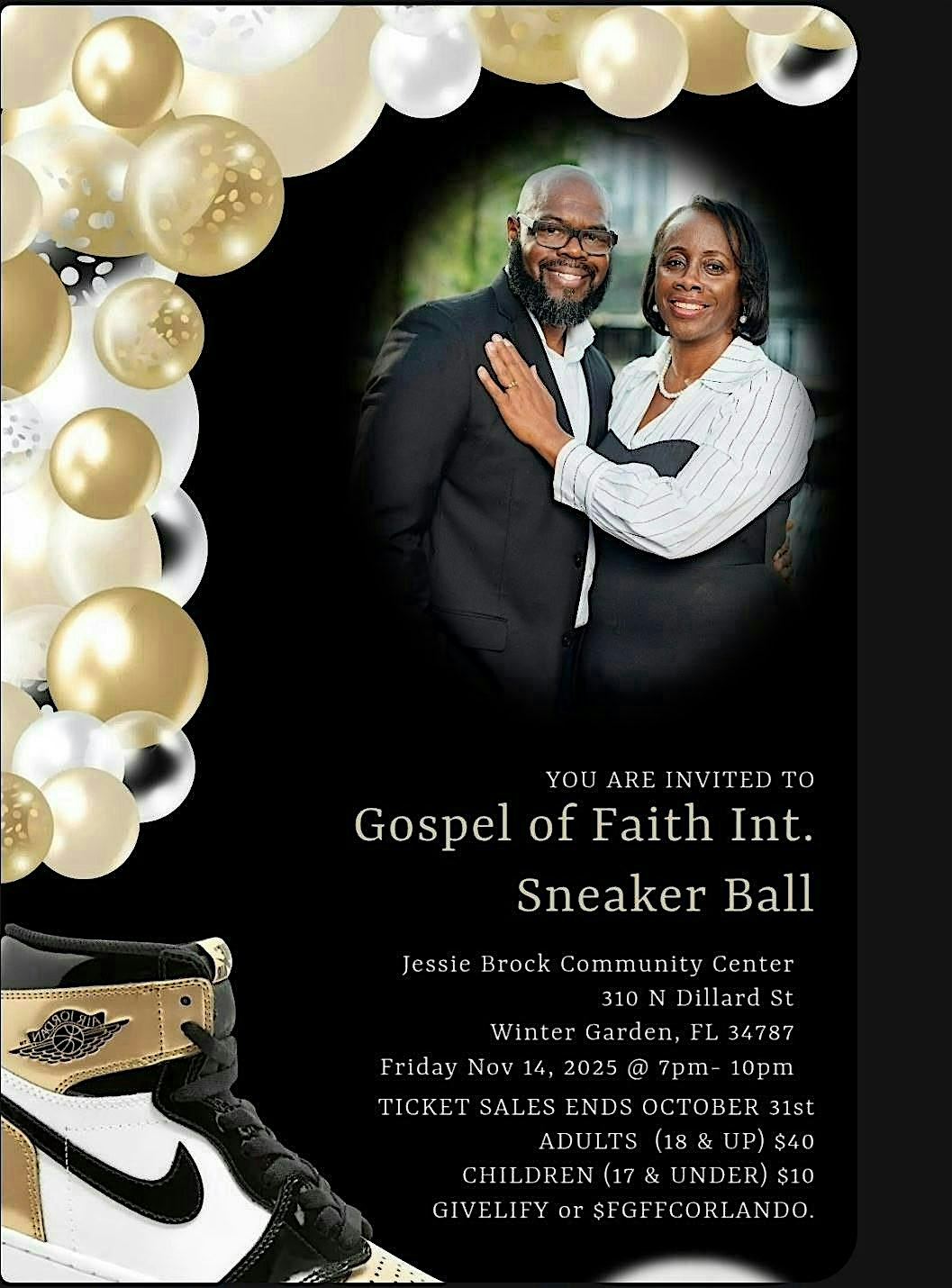 Gospel of Faith Int. Sneaker Ball at Jessie Brock Community Center – Winter Garden, FL
