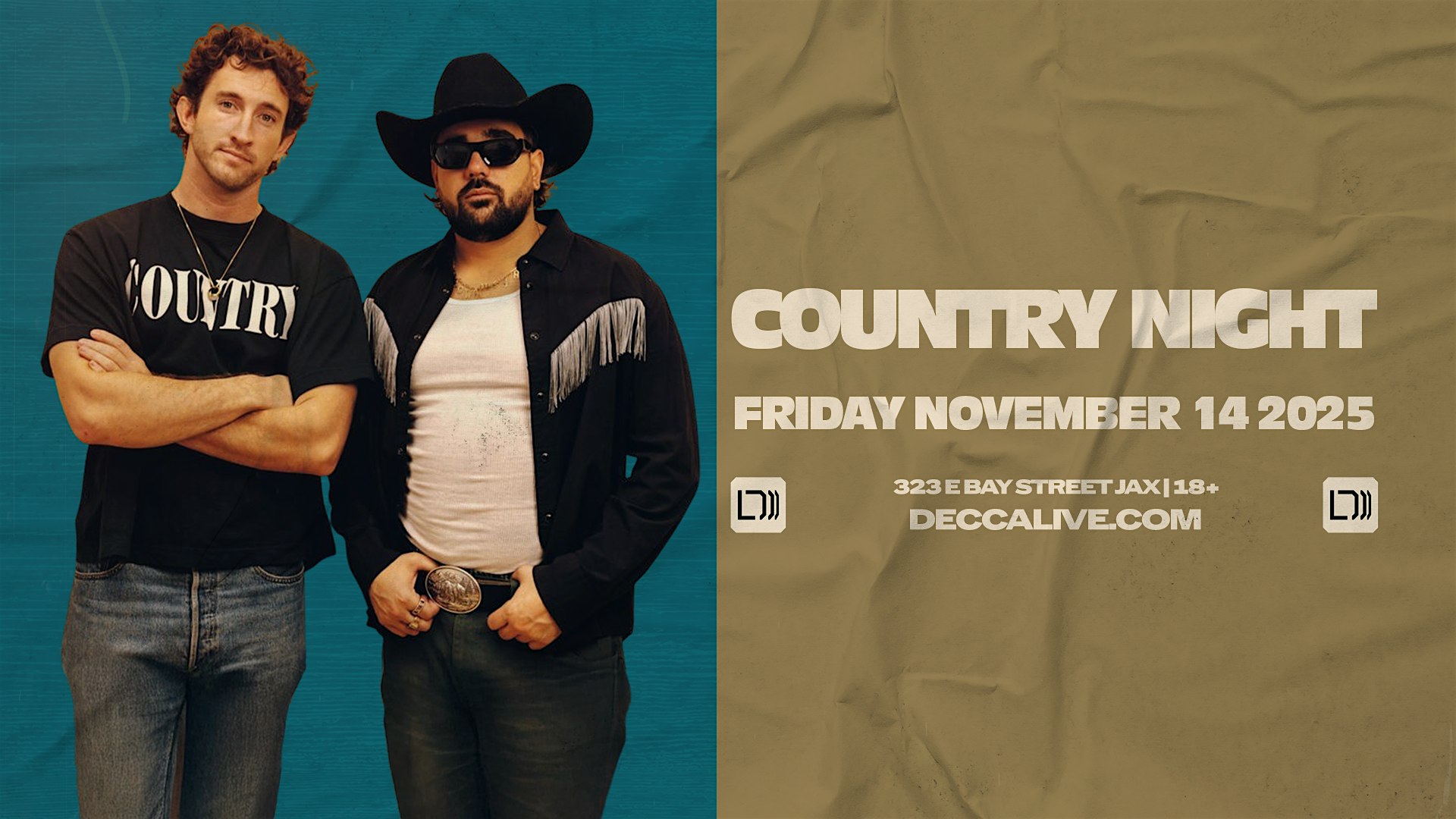 Country Night at DECCA LIVE | Friday 11.14.25 at Decca Live – Jacksonville, FL