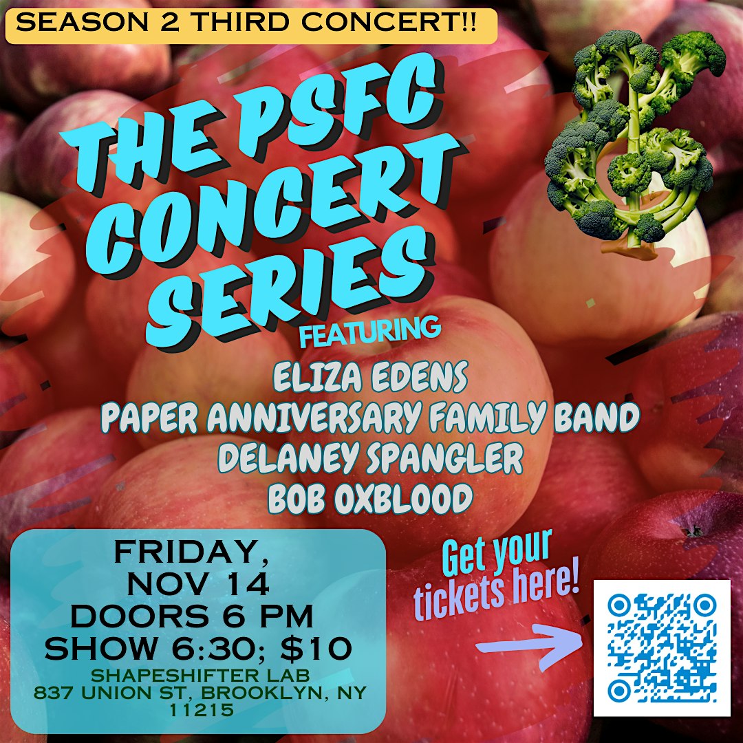 The Park Slope Food Coop Concert Series #11 at ShapeShifter Lab – Brooklyn, NY