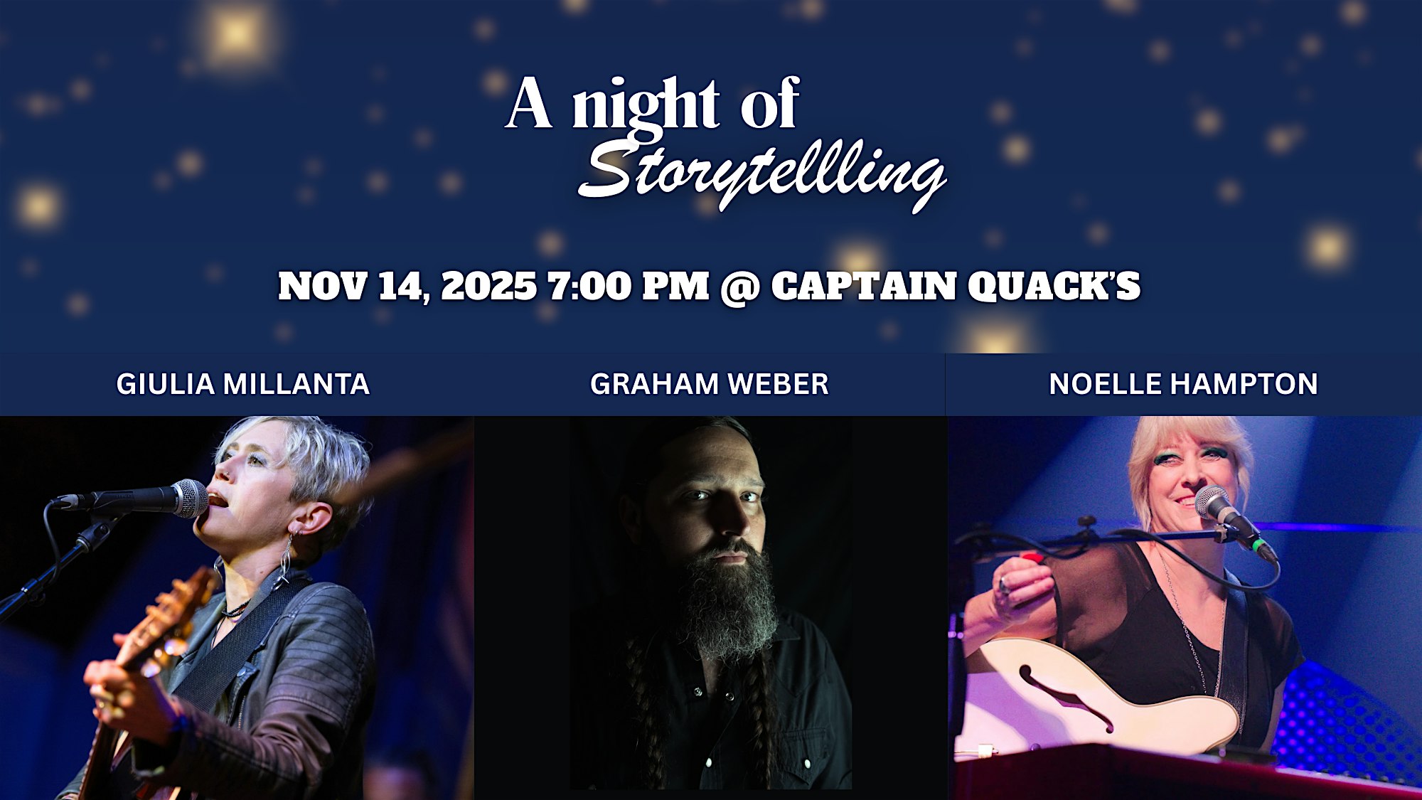Giulia Millanta – Graham Weber – Noelle Hampton at Captain Quack’s Soundspace – Austin, TX