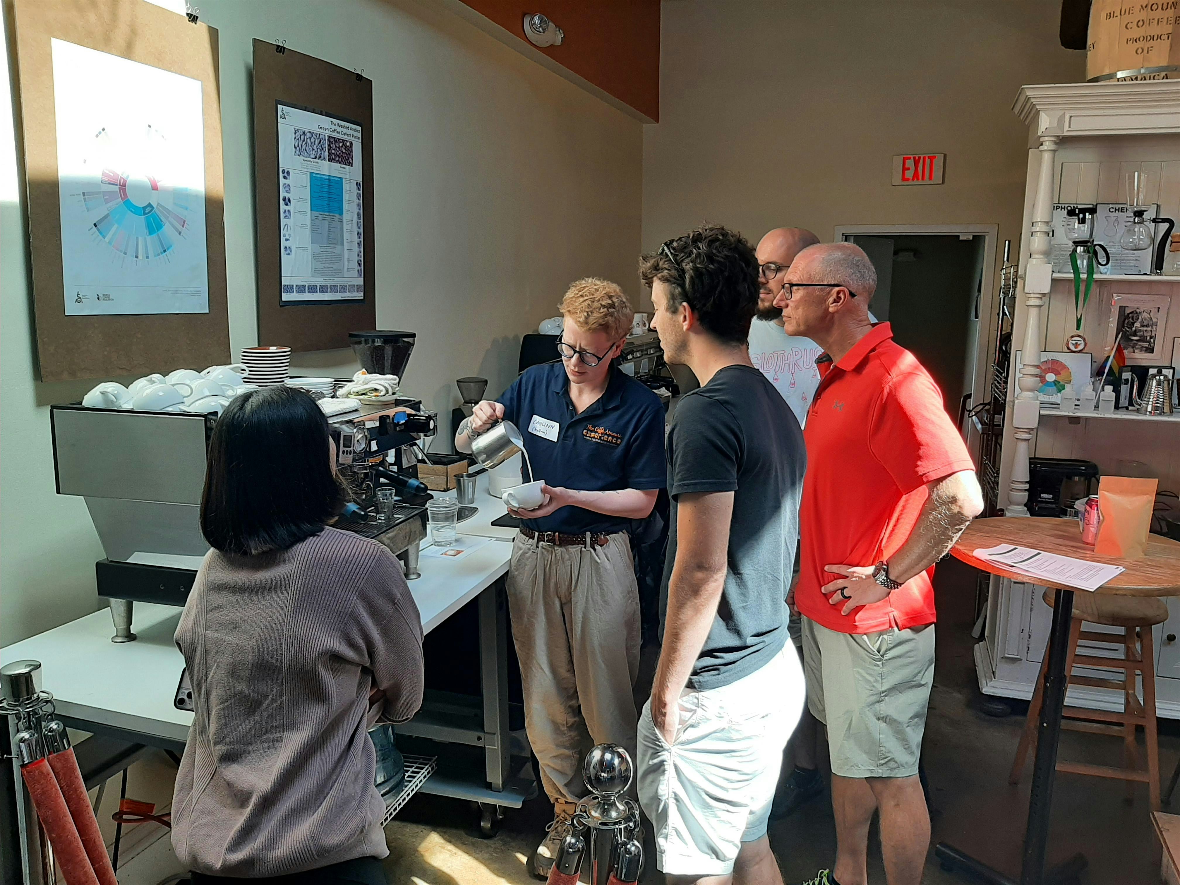 Milk Steaming and Latte Art at Caffe Amouri’s Coffee Lab /Education Center at Caffe Amouri Coffee Roaster – Vienna, VA