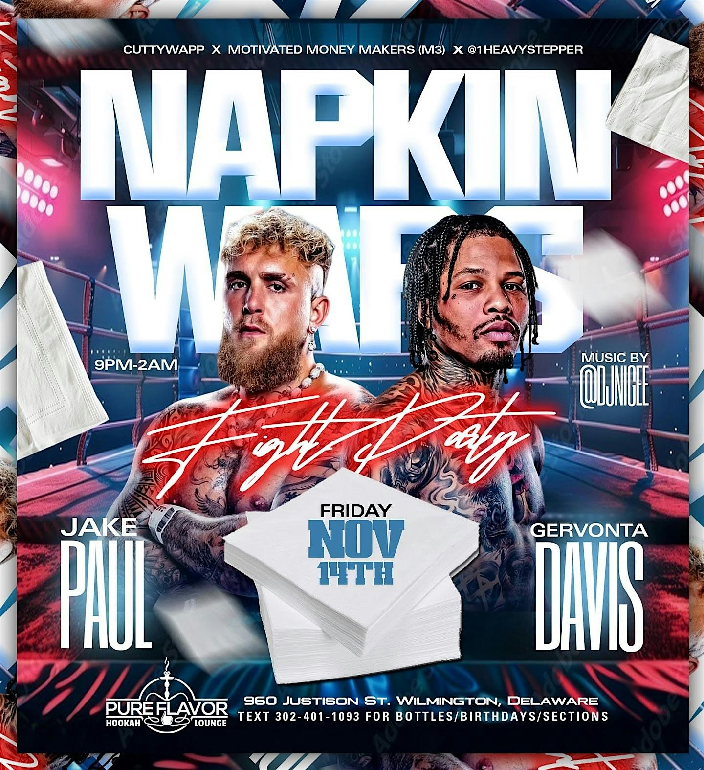 NAPKIN WARS at Pure Flavor Lounge – Wilmington, DE