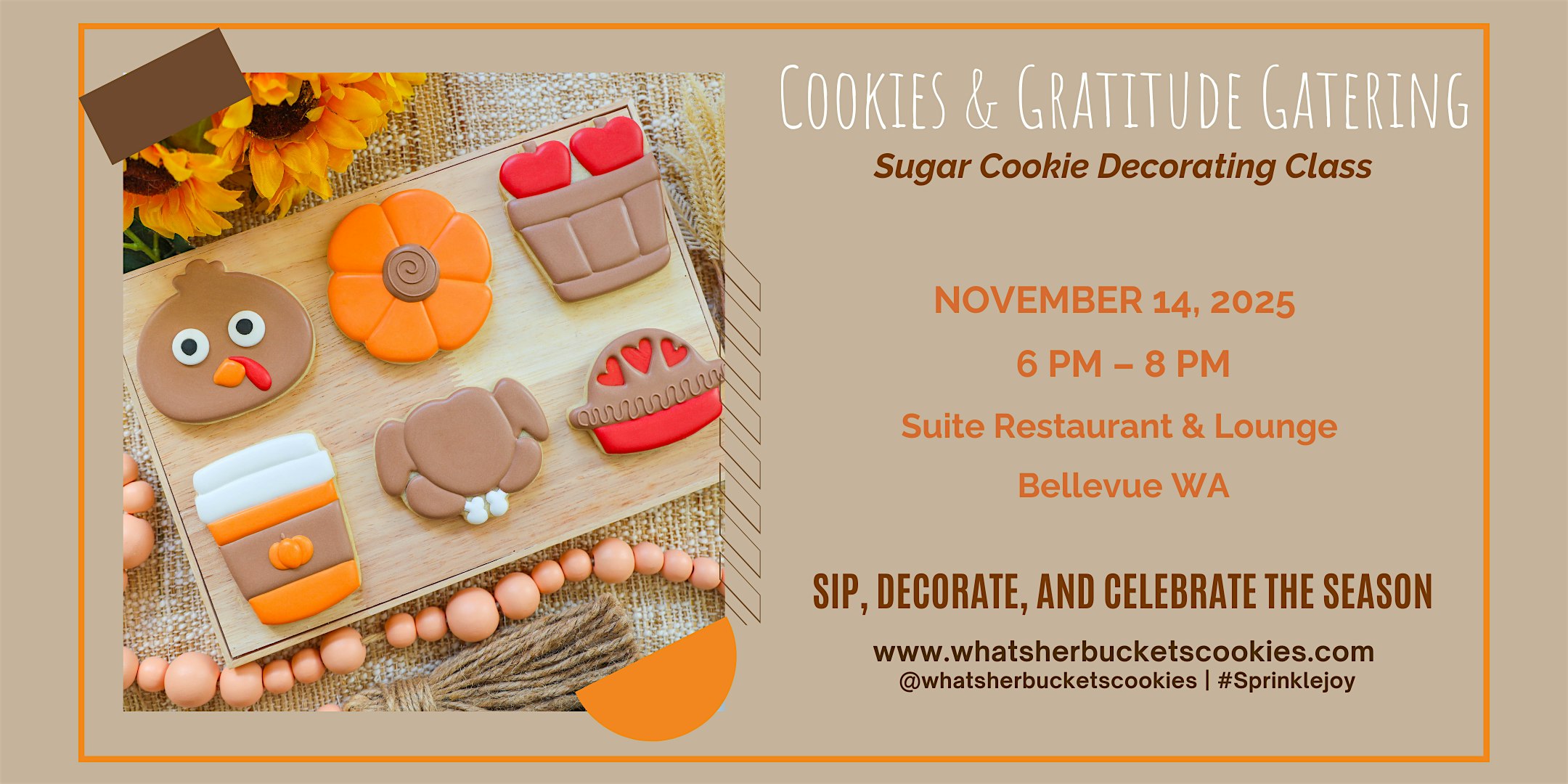 Cookies & Gratitude Gathering Sugar Cookie Decorating at Suite Restaurant & Lounge – Bellevue, WA