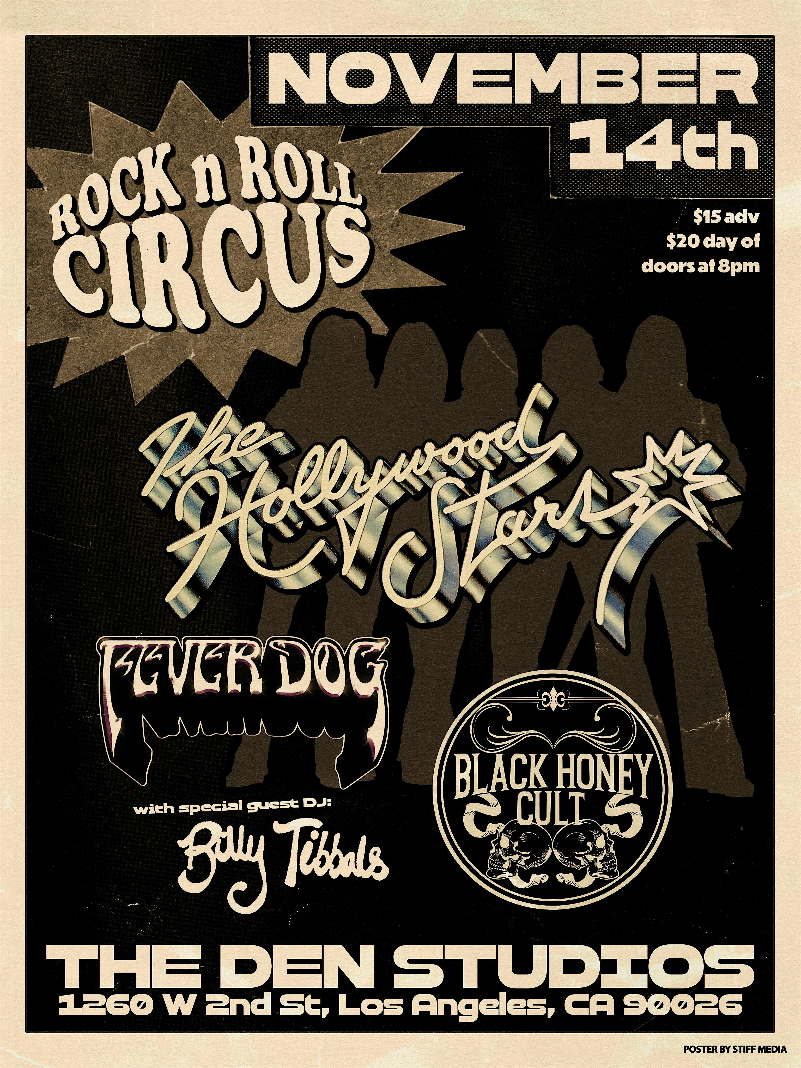 The Den Studios Presents: Rock n Roll Circus Fri. Nov. 14th at 1260 W 2nd St – Los Angeles, CA
