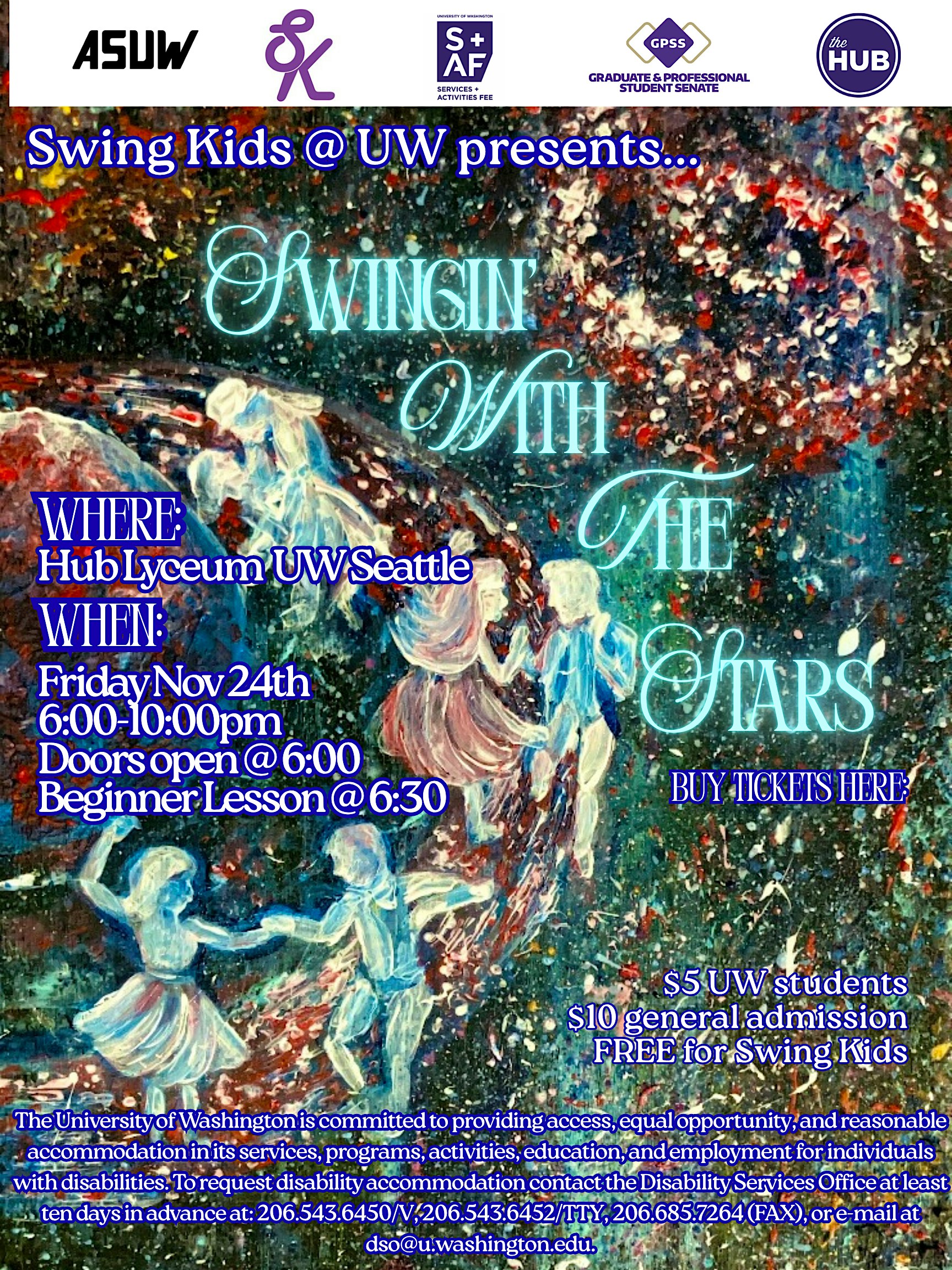 Swingin’ with the Stars: Swing Kids Quarter Dance at Husky Union Building – HUB Lyceum – Seattle, WA