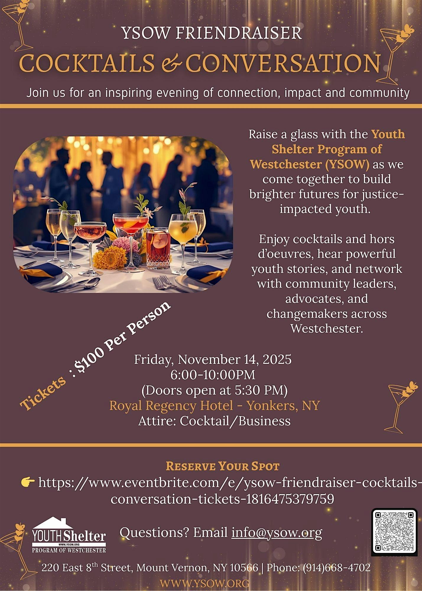 YSOW Friendraiser: Cocktails & Conversation at Royal Regency Hotel – Yonkers, NY