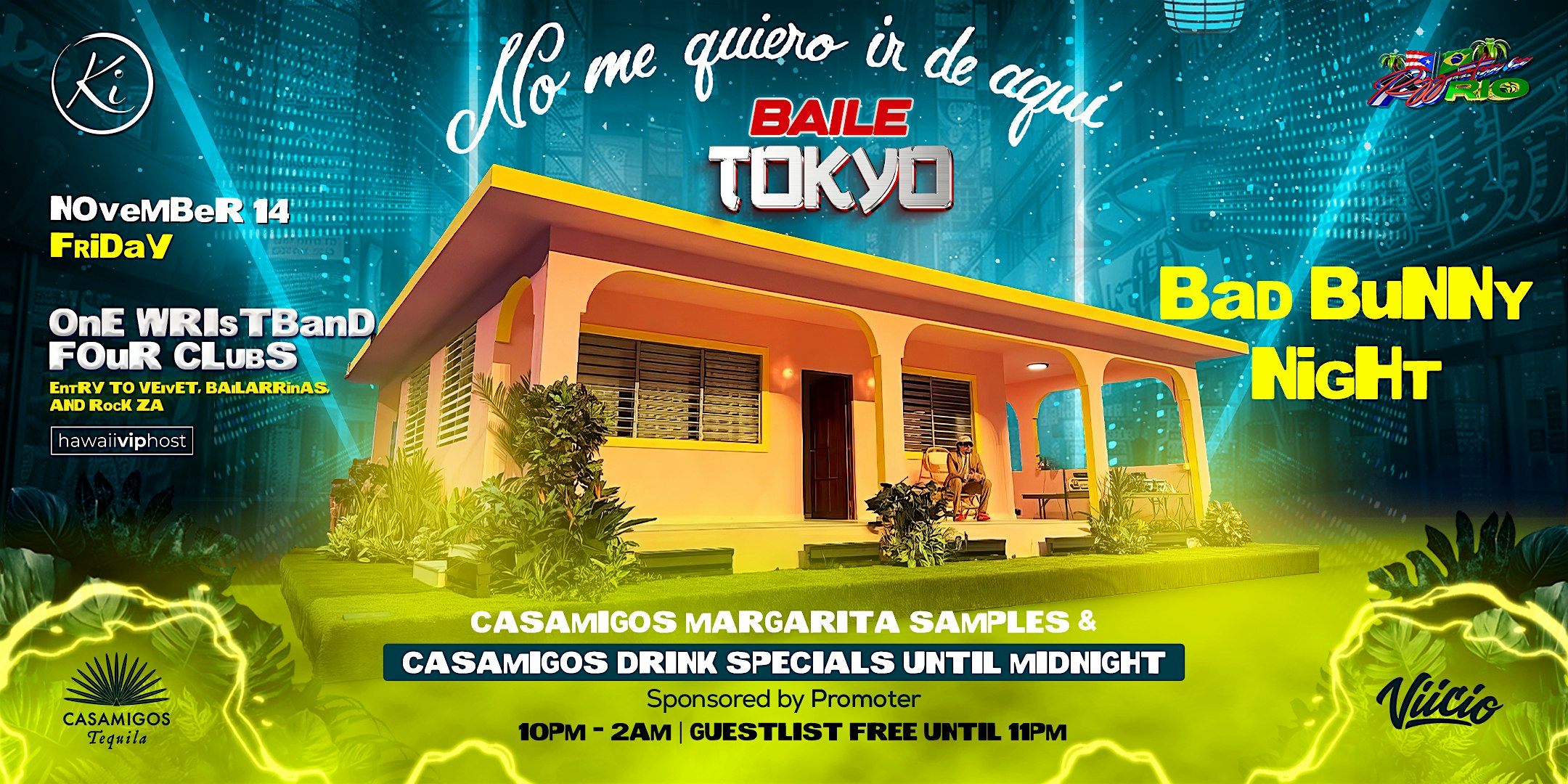 Baile Tokyo: Bad Bunny Night w/360 DJ Booth + Casamigos Samples! at 1731 Kalākaua Ave – Honolulu, HI