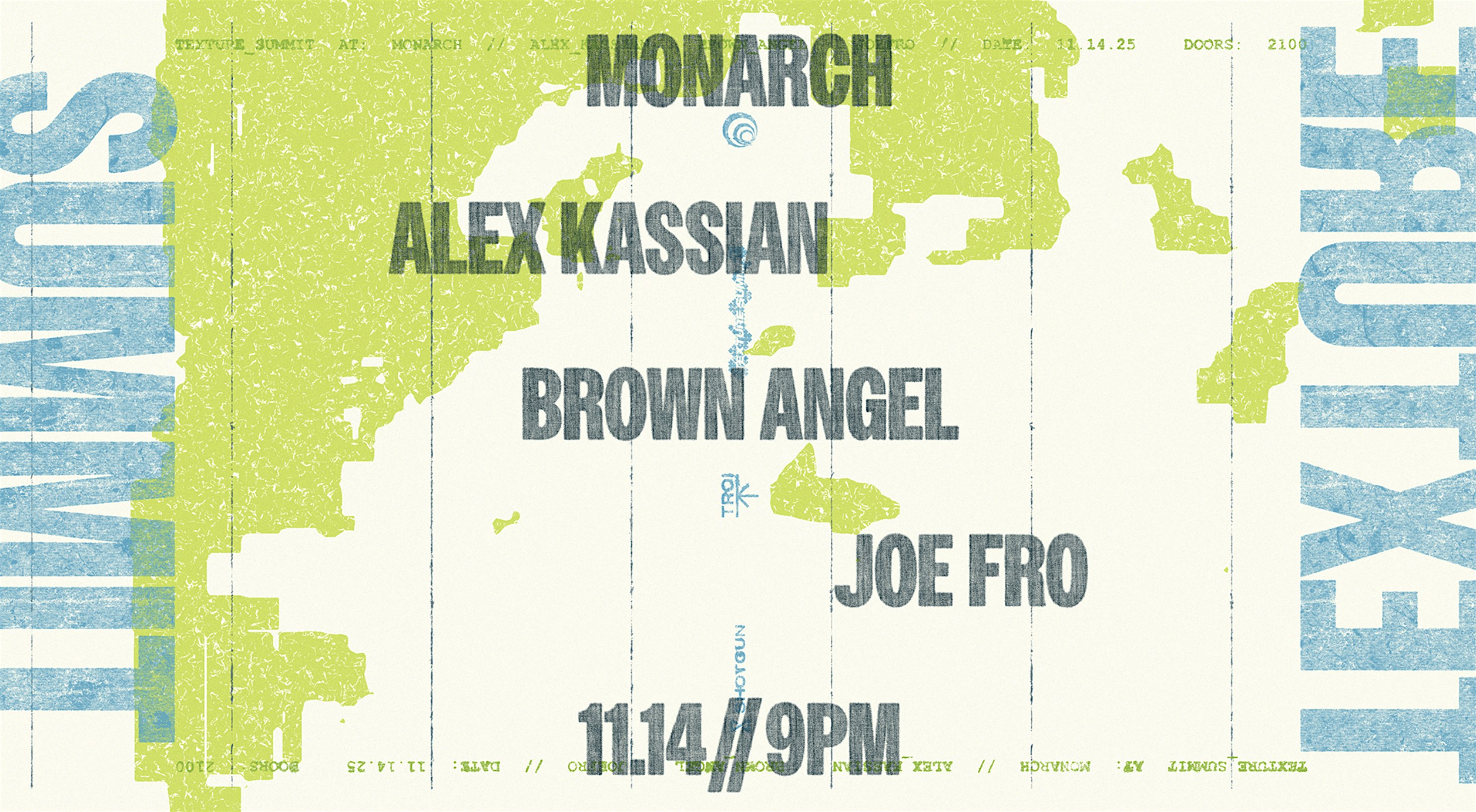 Texture Summit Pres. Alex Kassian (Love On The Rocks) at Monarch – San Francisco, CA