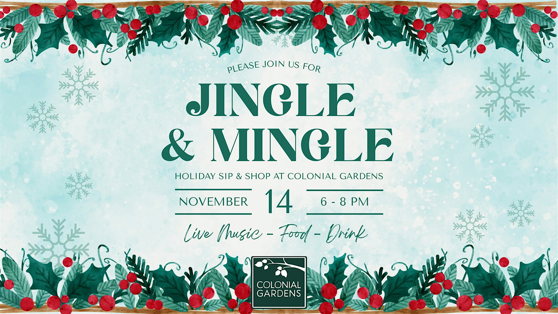 Jingle & Mingle: A Holiday Sip & Shop at Colonial Gardens – Blue Springs, MO