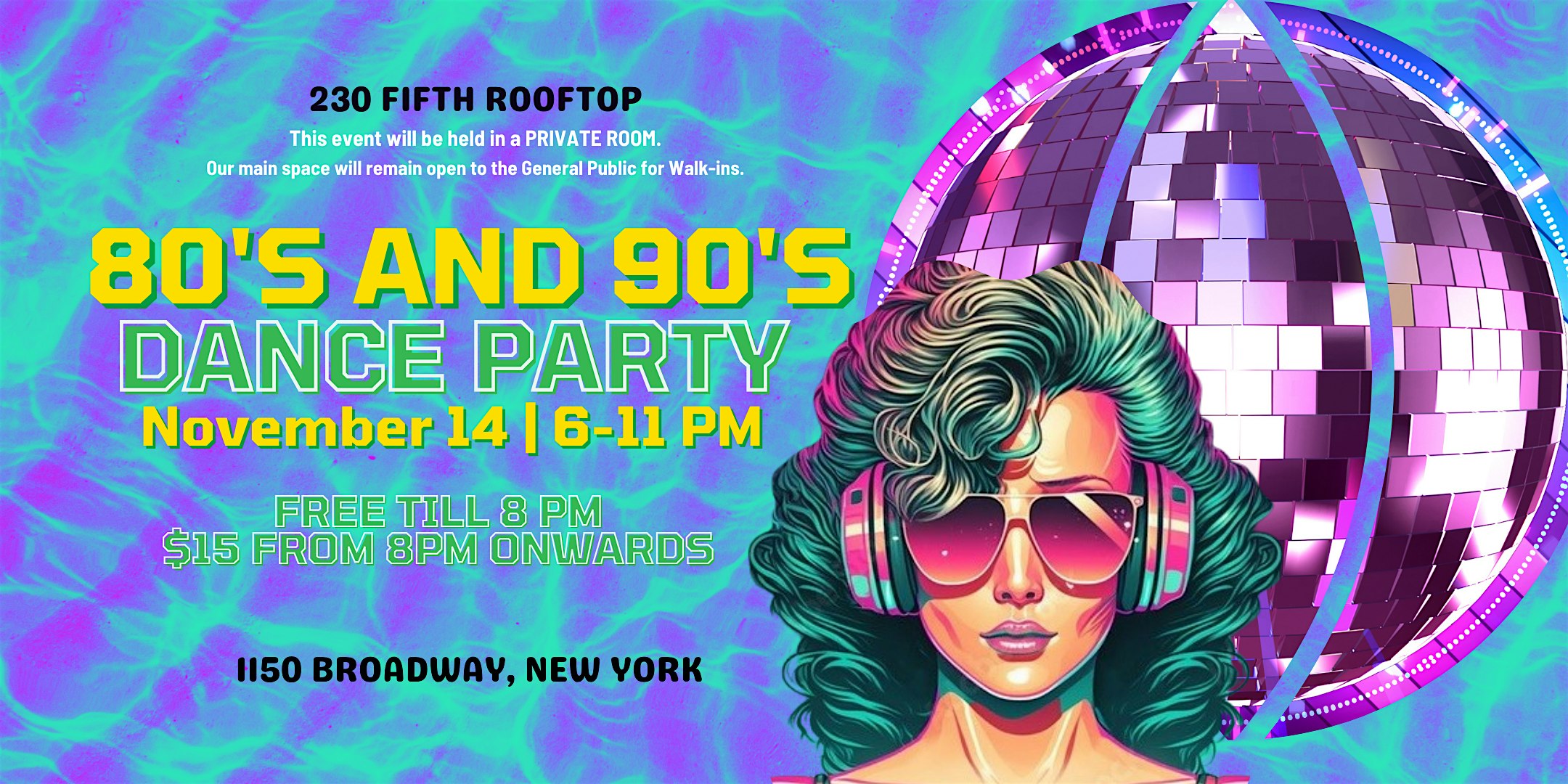 80s and 90s After Work Dance Party @230 Fifth Rooftop at 1150 Broadway – New York, NY
