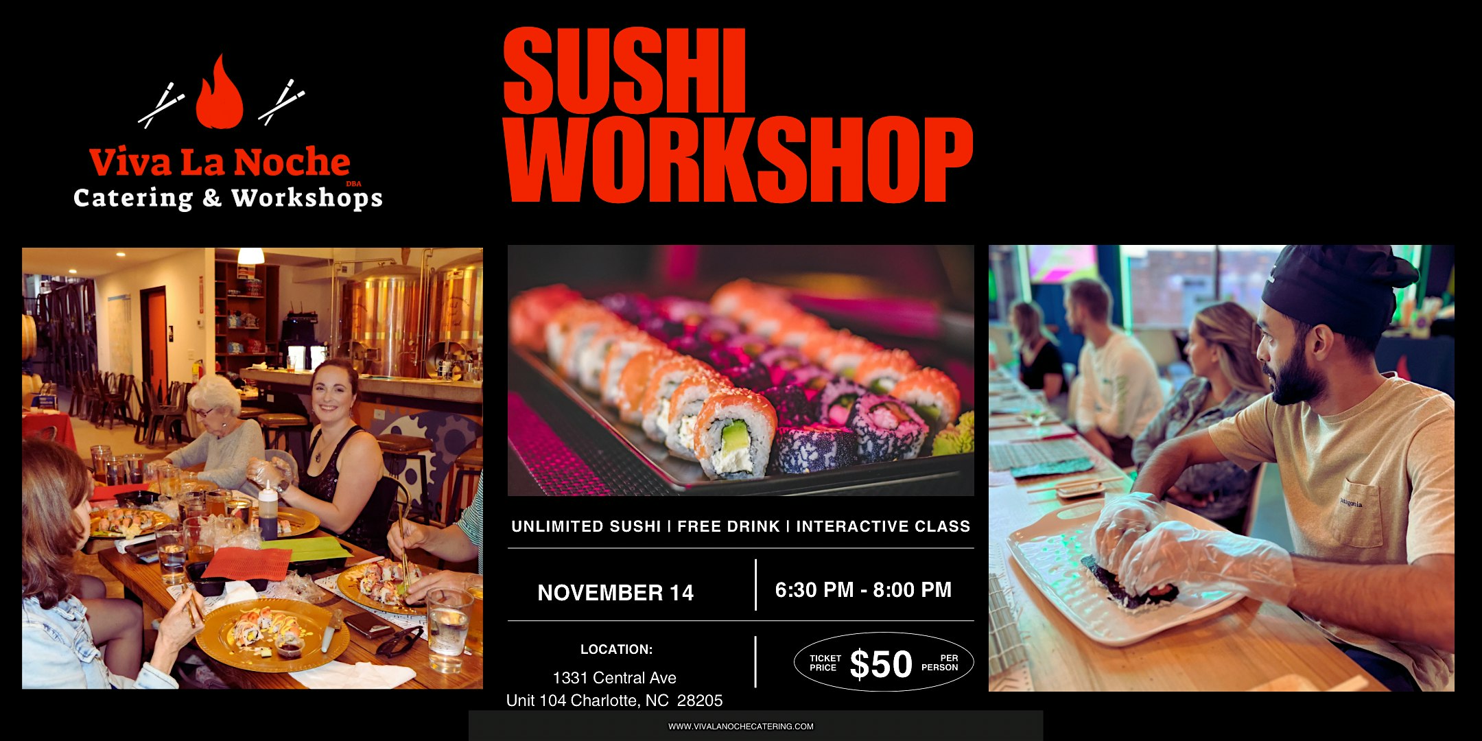 Sushi Workshop Pilot Brewing at Pilot Brewing – Charlotte, NC