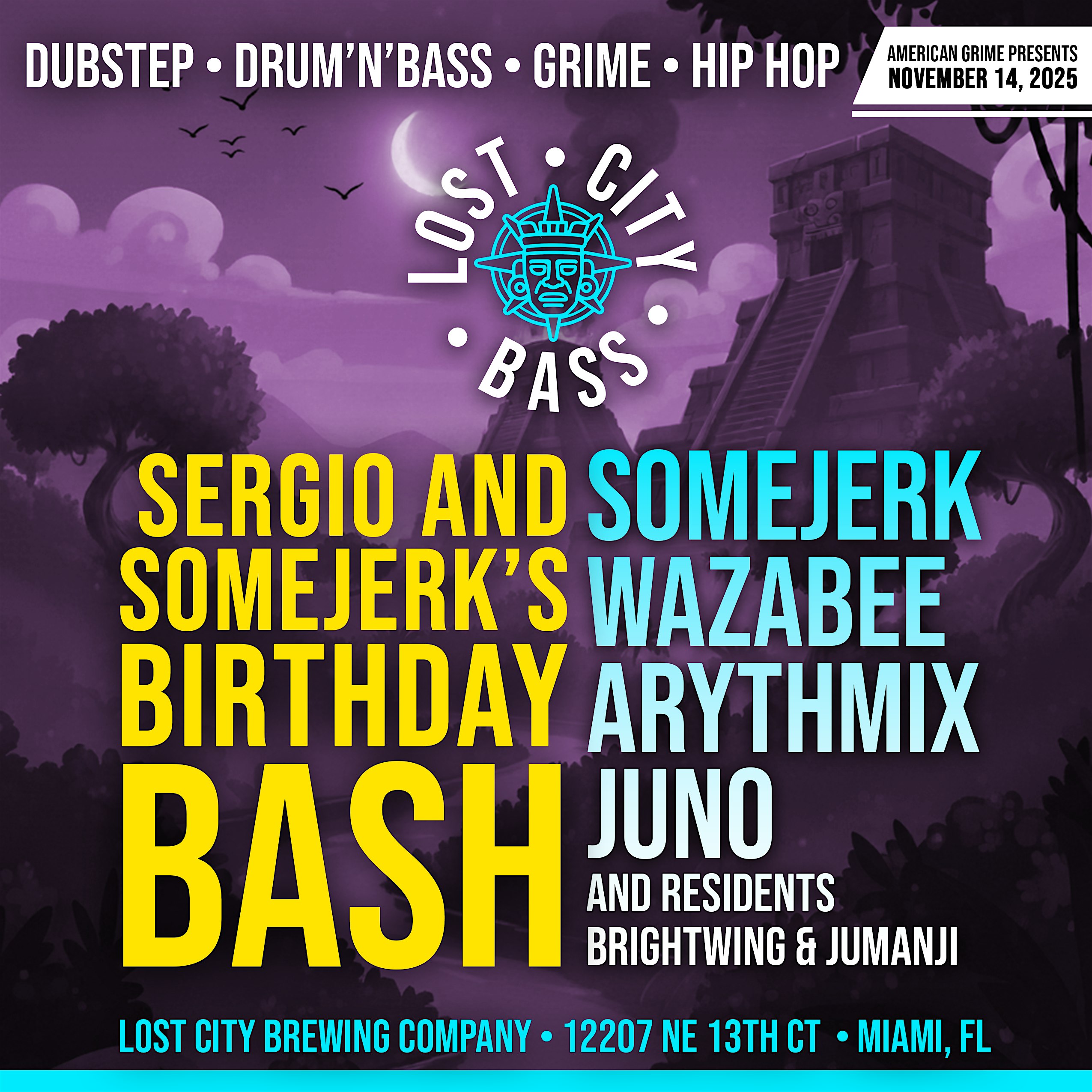 AG Presents Lost City Bass VI at Lost City Brewing Company – North Miami, FL