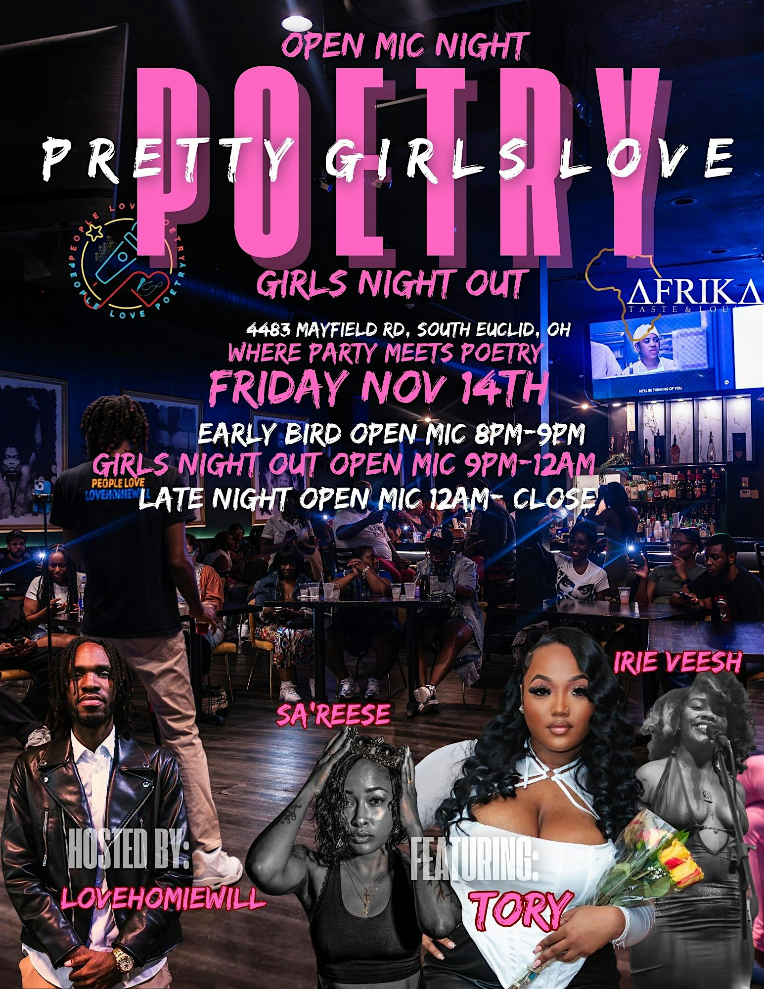 Pretty Girls Love Poetry: Girls Night Out! at AFRIKA Taste & Lounge – South Euclid, OH