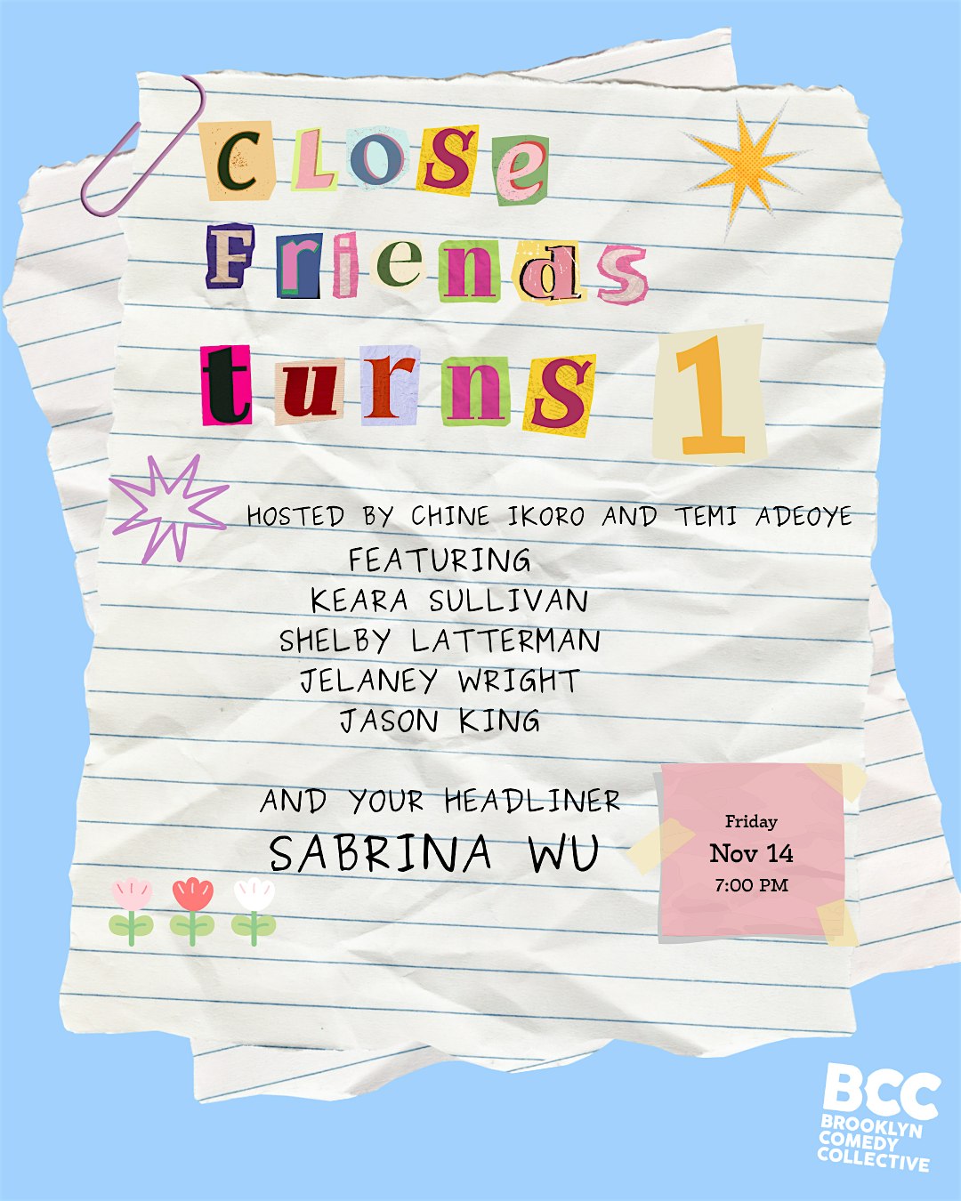 Close Friends Turns 1 at Brooklyn Comedy Collective – Brooklyn, NY