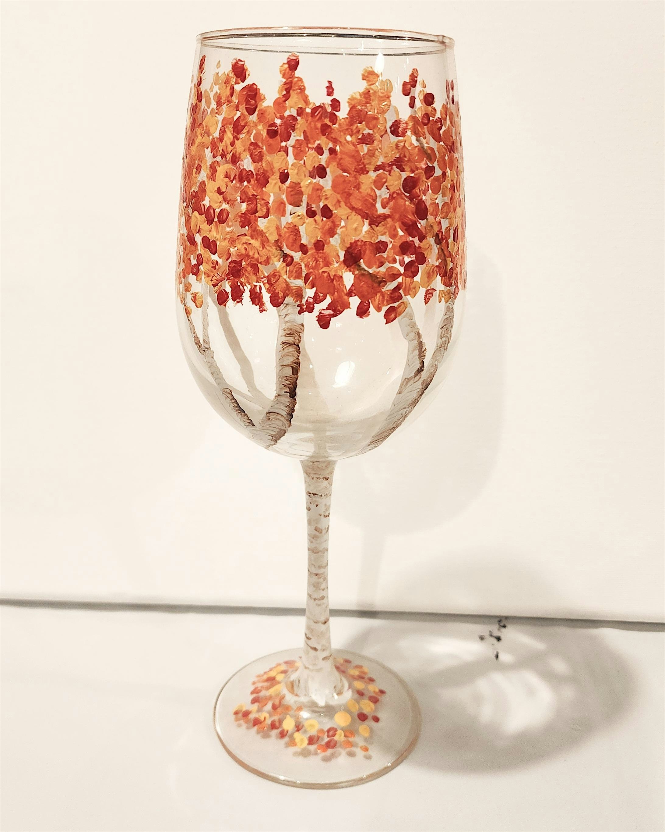 Fall Wine Glasses Paint Event at The Painted Tiger Art Studio – Leesburg, VA