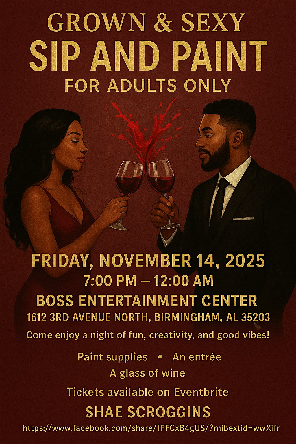 Grown & Sexy Sip & Paint at Boss Entertainment Center – Birmingham, AL