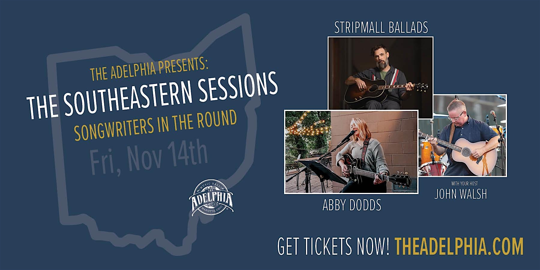 The Southeastern Sessions: Abby Dodds, Stripmall Ballads & host John Walsh at The Adelphia Music Hall – Marietta, OH