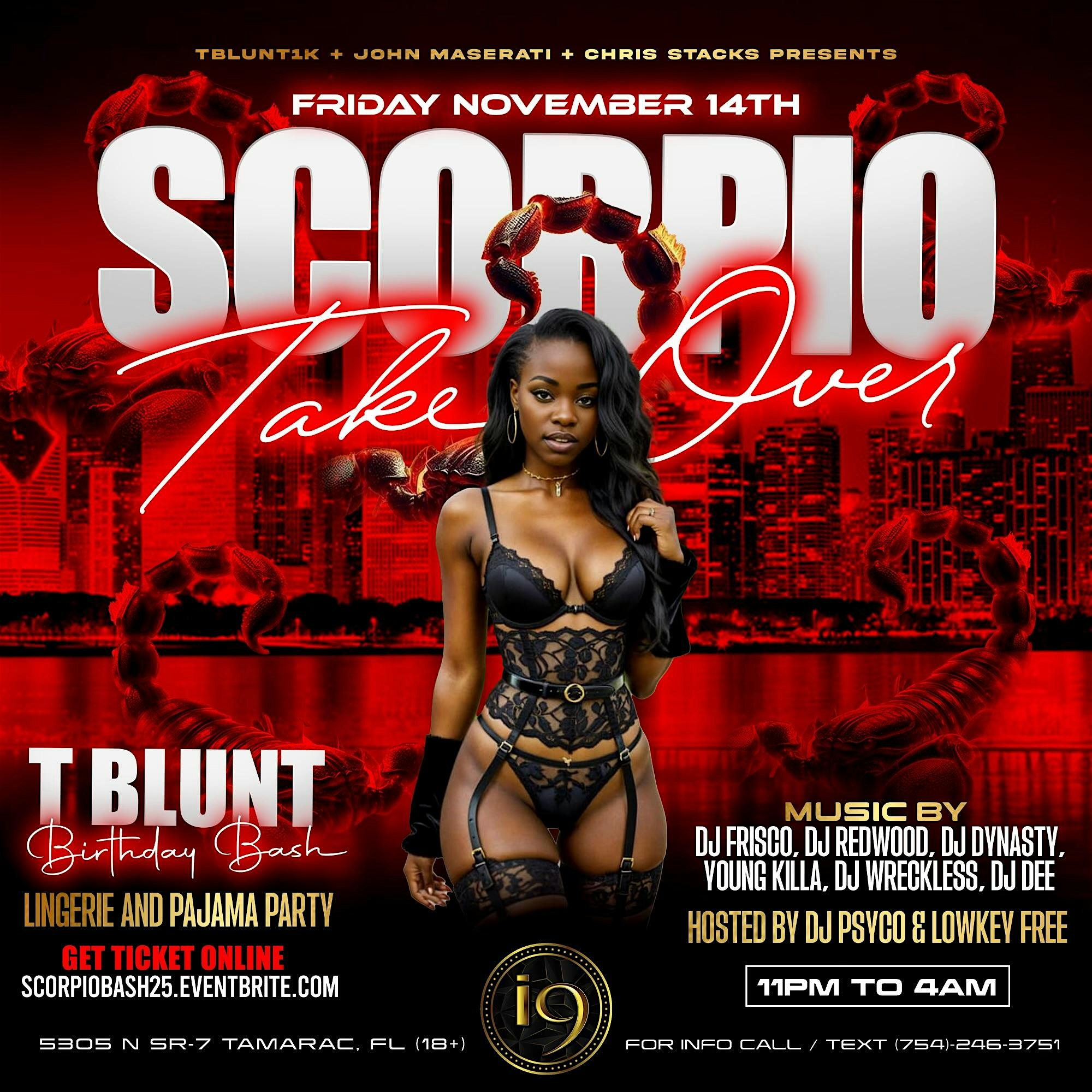 Scorpio Takeover at I9 Restaurant & Lounge – Tamarac, FL