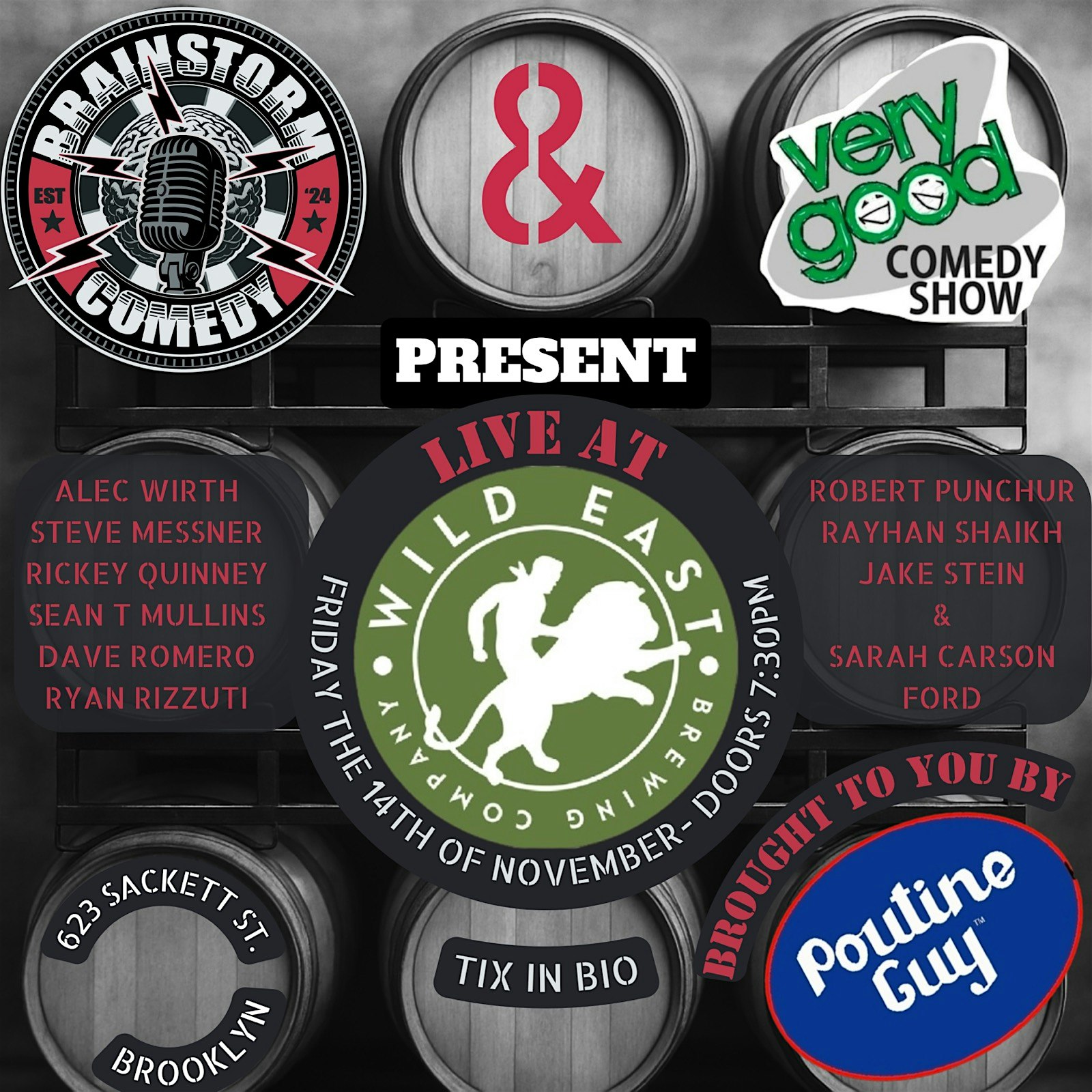 Very Good & Brainstorm Comedy at Wild East Brewing Nov 14 at Wild East Brewing – Brooklyn, NY