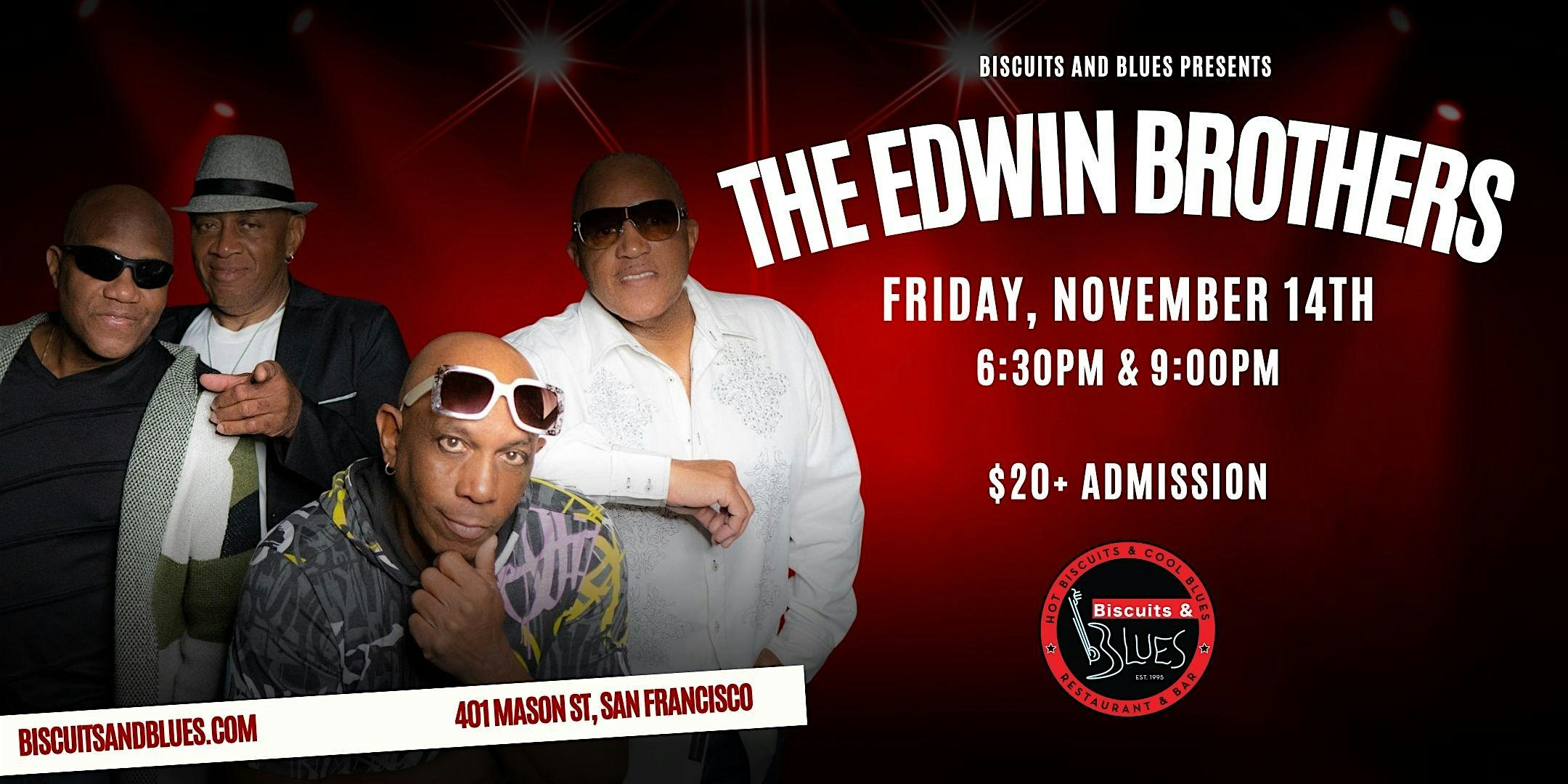 The Edwins Brothers Featuring Special Guest Irene “I’m 95” Edwins at Biscuits & Blues – San Francisco, CA