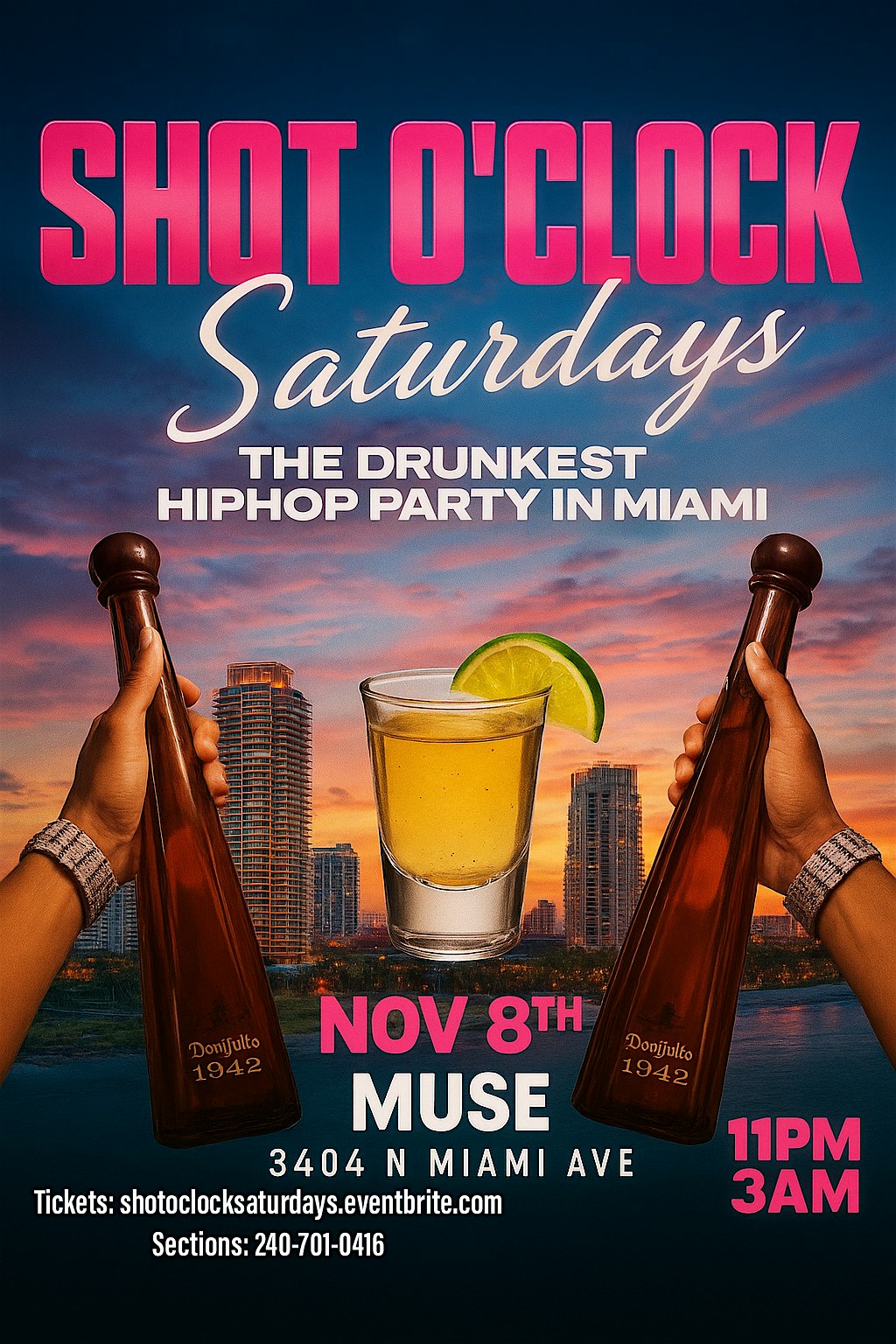 SHOT O CLOCK SATURDAYS ! THE DRUNKEST HIPHOP PARTY IN MIAMI at Da Cave Miami – North Miami, FL