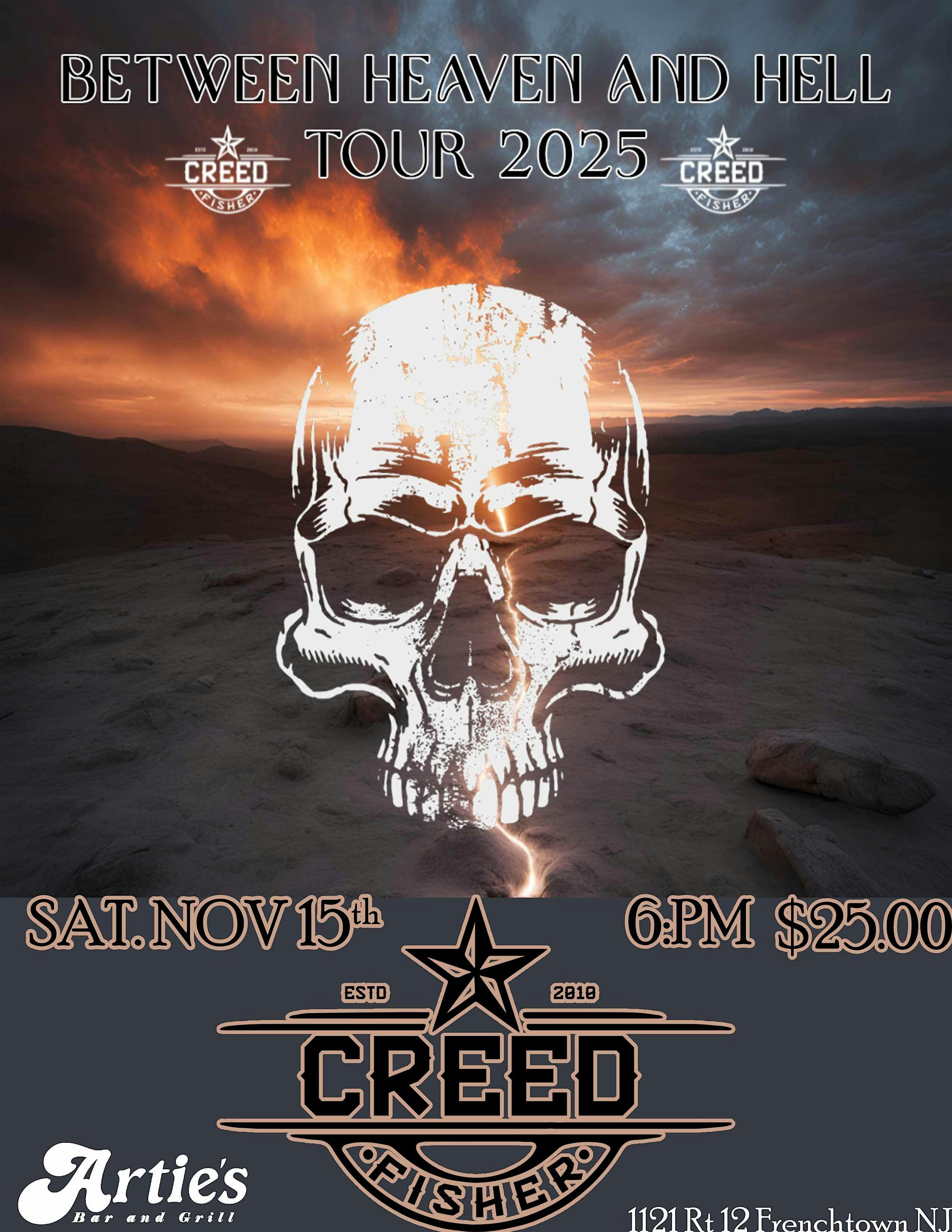 COUNTRY with CREED FISHER LIVE at ARTIES at Arties Bar and Grill – Frenchtown, NJ