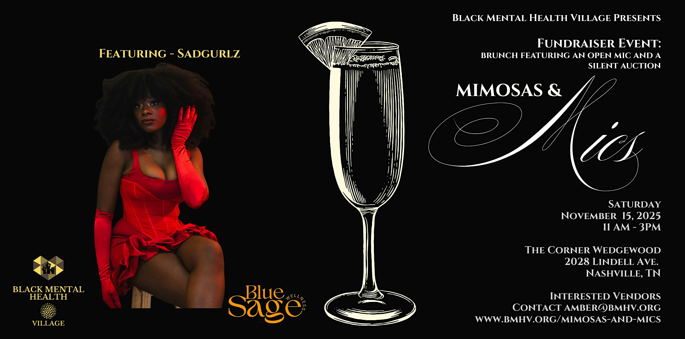 Mimosas and Mics: Brunch and Open Mic Fundraiser Event at The Corner Wedgewood – Nashville, TN