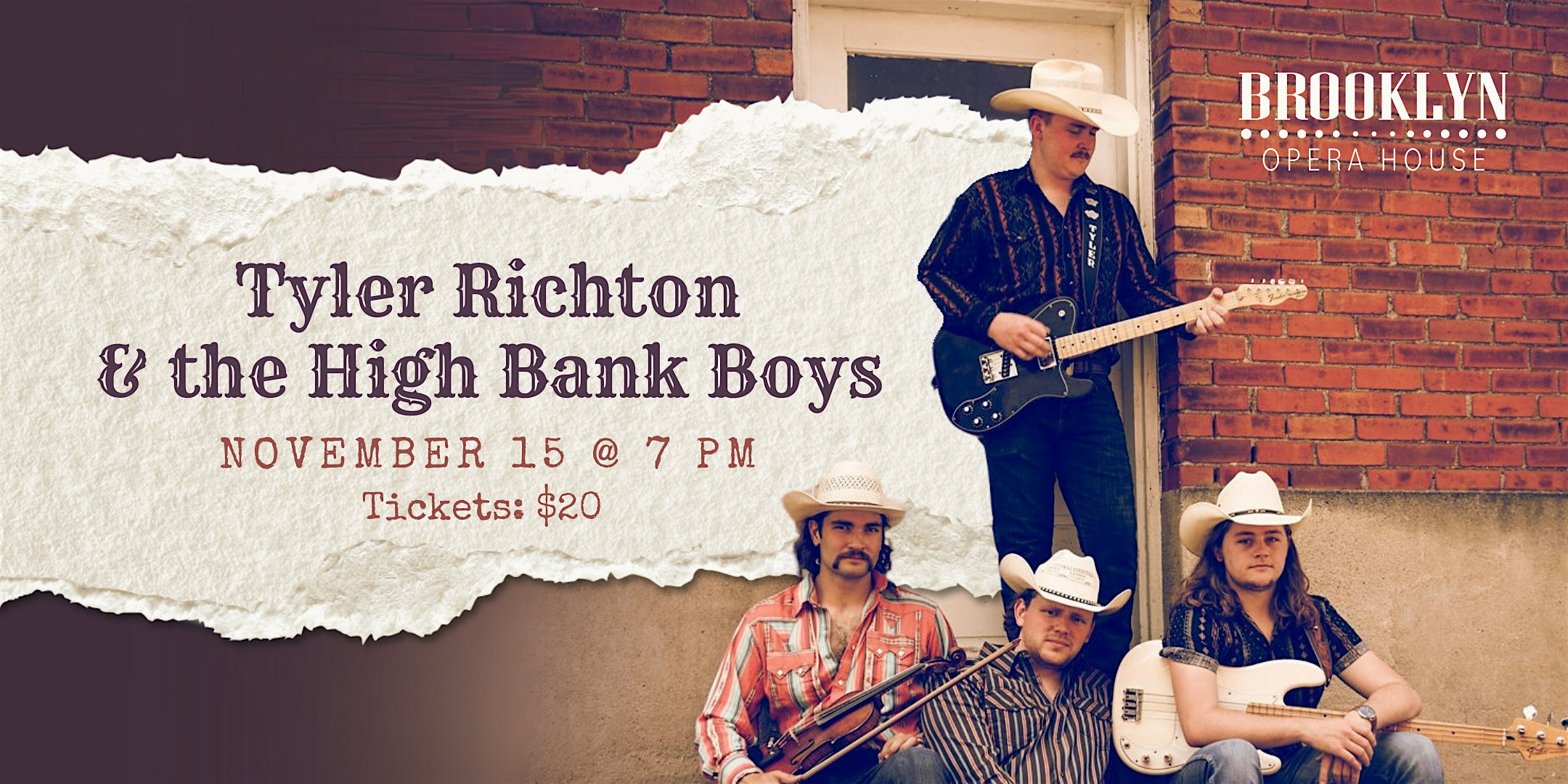 Tyler Richton & the High Bank Boys: Feat. Ruari Brownell at Brooklyn Opera House – Brooklyn, IA