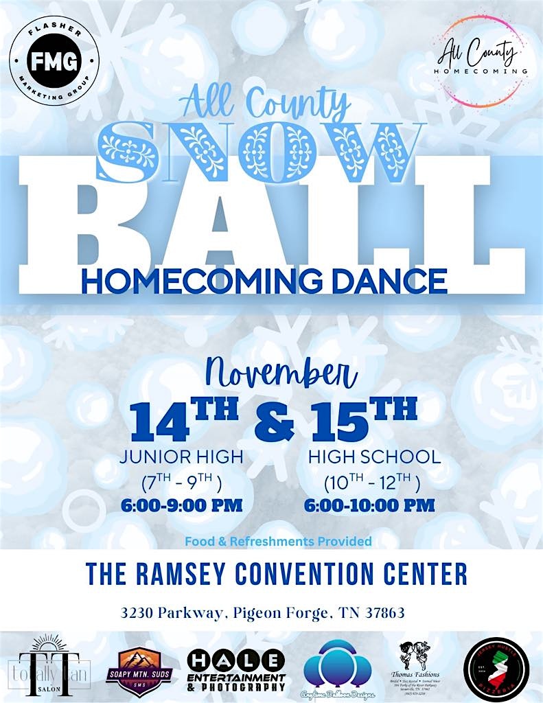 All County HIGH SCHOOL Homecoming Dance at The Ramsey Hotel and Convention Center – Pigeon Forge, TN