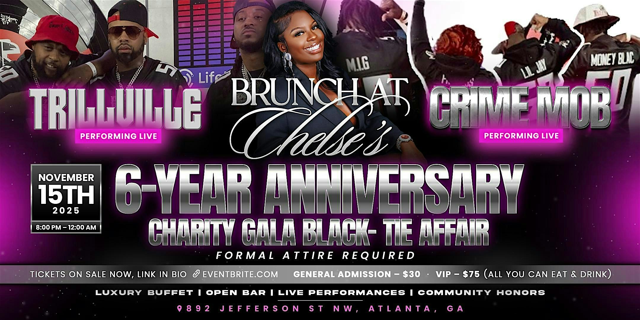 Brunch at Chelse’s Anniversary Gala |Perf. by Trillville & Crime Mob at 892 Jefferson St NW – Atlanta, GA