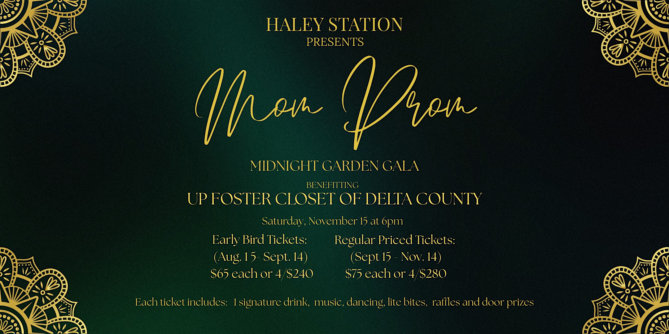 Haley Stations Mom Prom Benefitting UP Foster Closet of Delta County at Haley Station – Escanaba, MI
