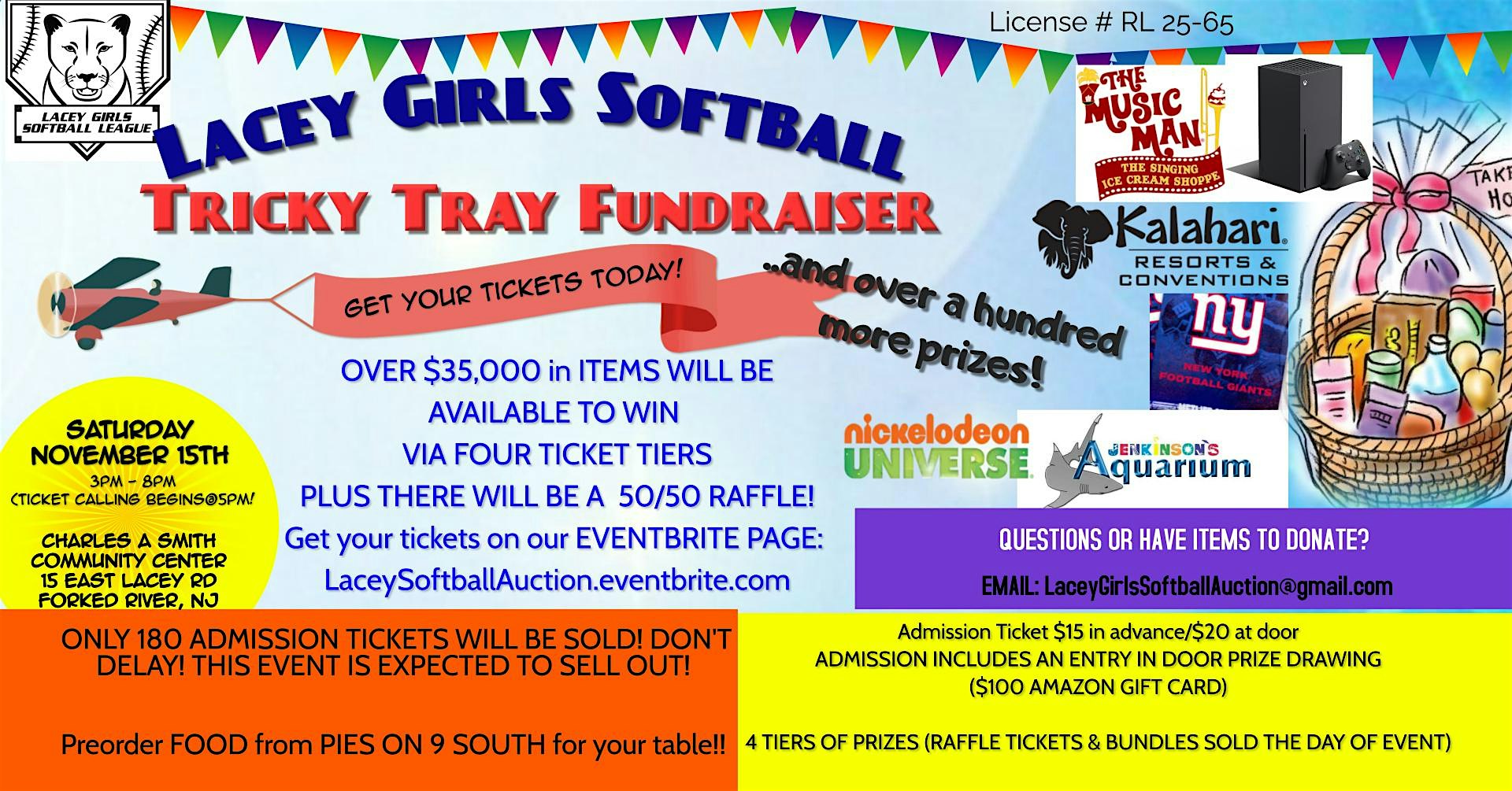 Lacey Girls Softball Tricky Tray Fundraiser at CHARLES A SMITH COMMUNITY CENTER – Lacey Township, NJ