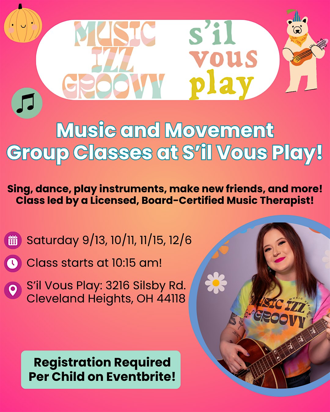 Groovy Group – Music & Movement Class at S’il Vous Play NOVEMBER 15 at S’il Vous Play – Cleveland Heights, OH